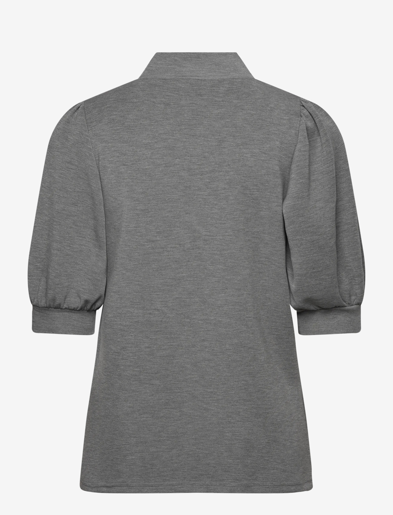 My Essential Wardrobe - 21 THE PUFF BLOUSE - kortærmede bluser - dark grey melange - 1
