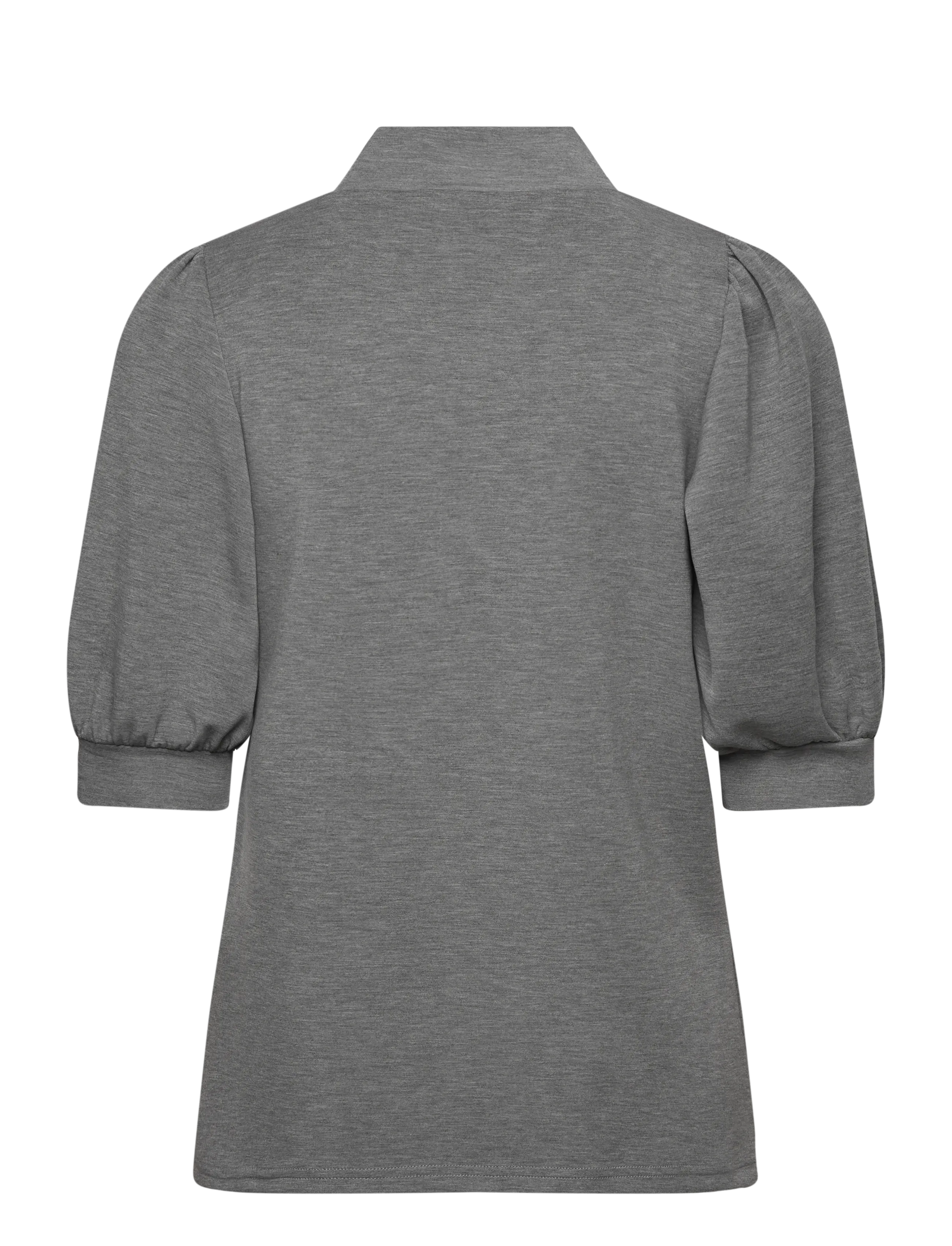 My Essential Wardrobe - 21 THE PUFF BLOUSE - kortärmade blusar - dark grey melange - 1