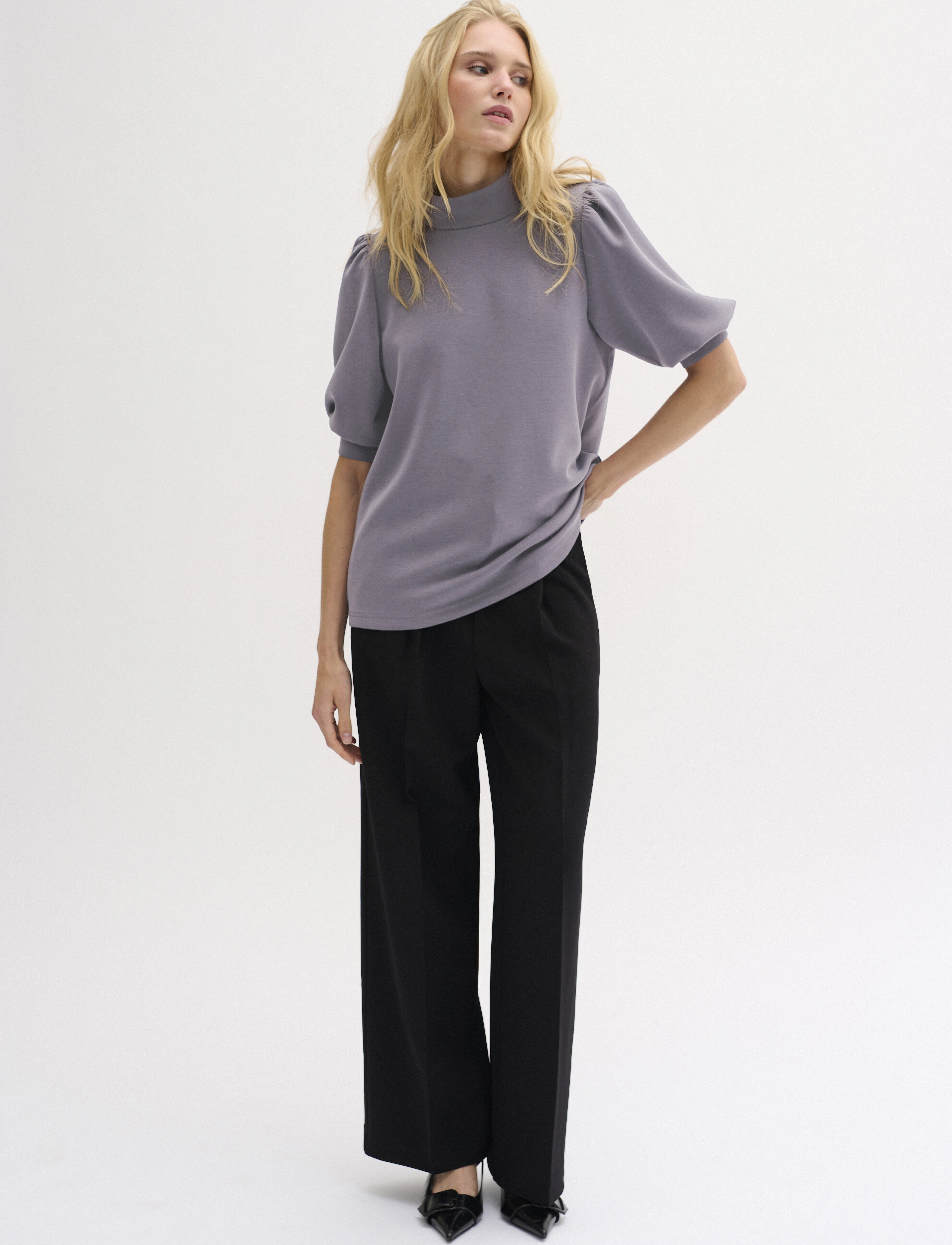 My Essential Wardrobe - 21 THE PUFF BLOUSE - kortærmede bluser - graystone - 4