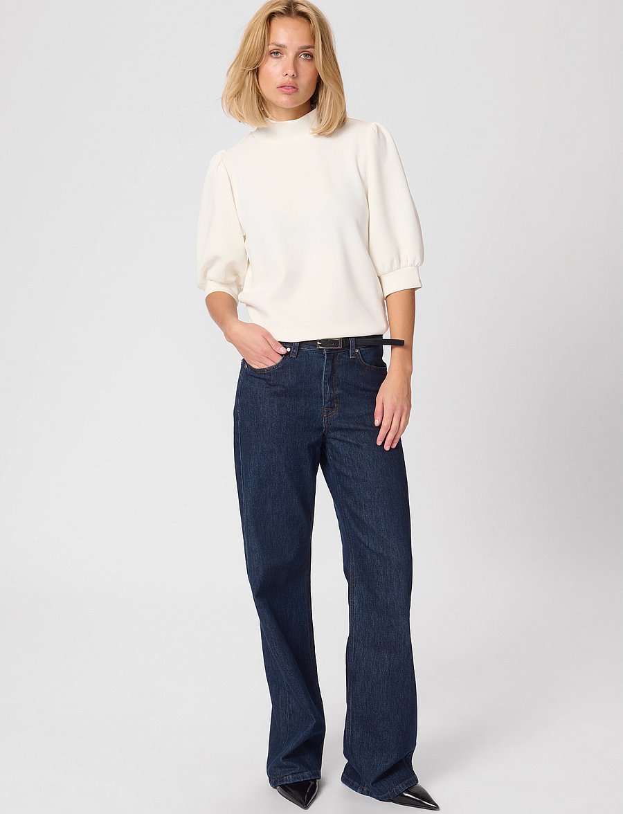 My Essential Wardrobe - 21 THE PUFF BLOUSE - kurzärmelige blusen - snow white - 3