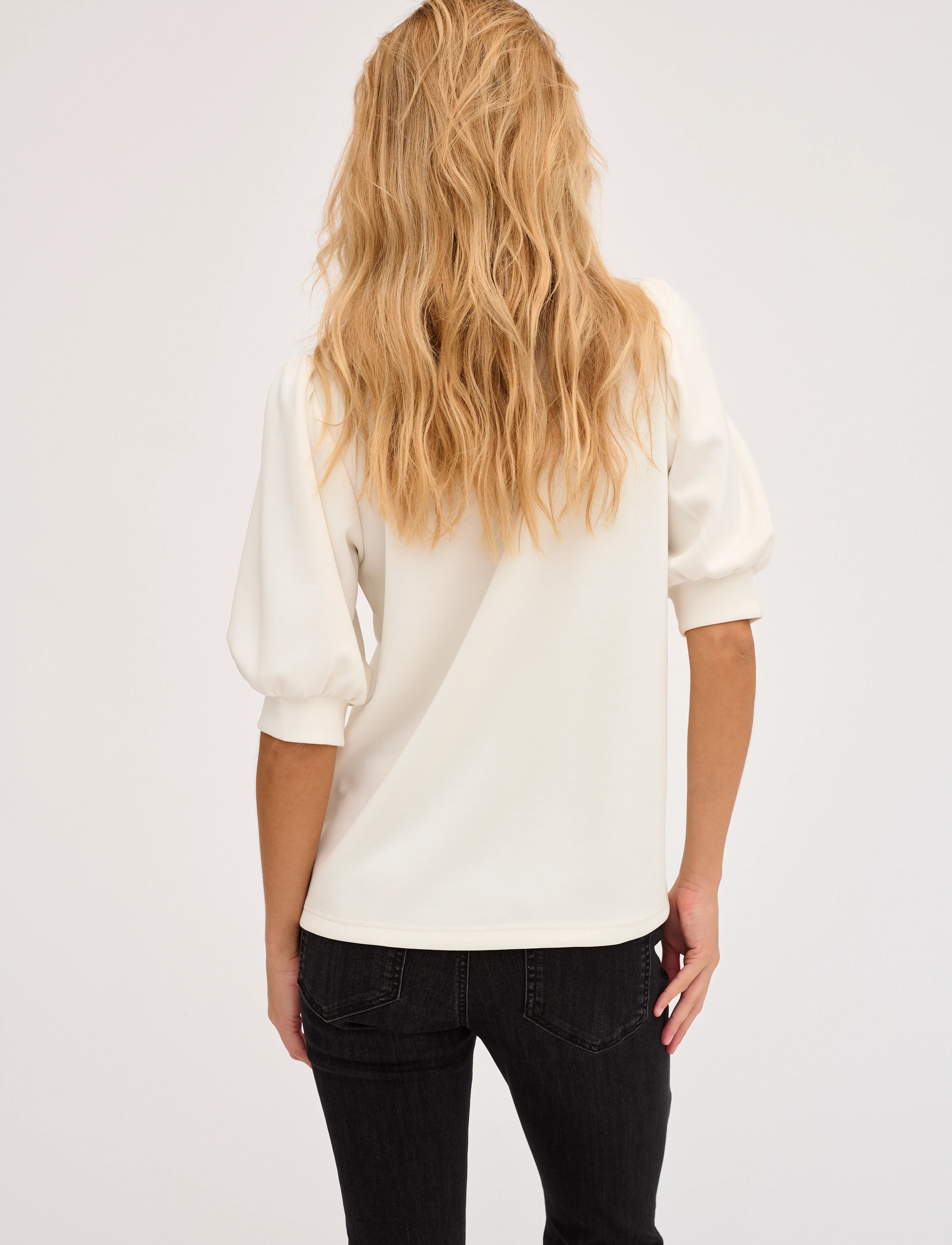 My Essential Wardrobe - 21 THE PUFF BLOUSE - kortärmade blusar - snow white - 5