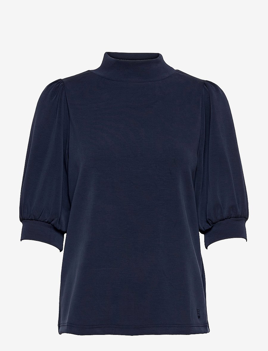 My Essential Wardrobe - 21 THE PUFF BLOUSE - kurzärmelige blusen - total eclipse - 1