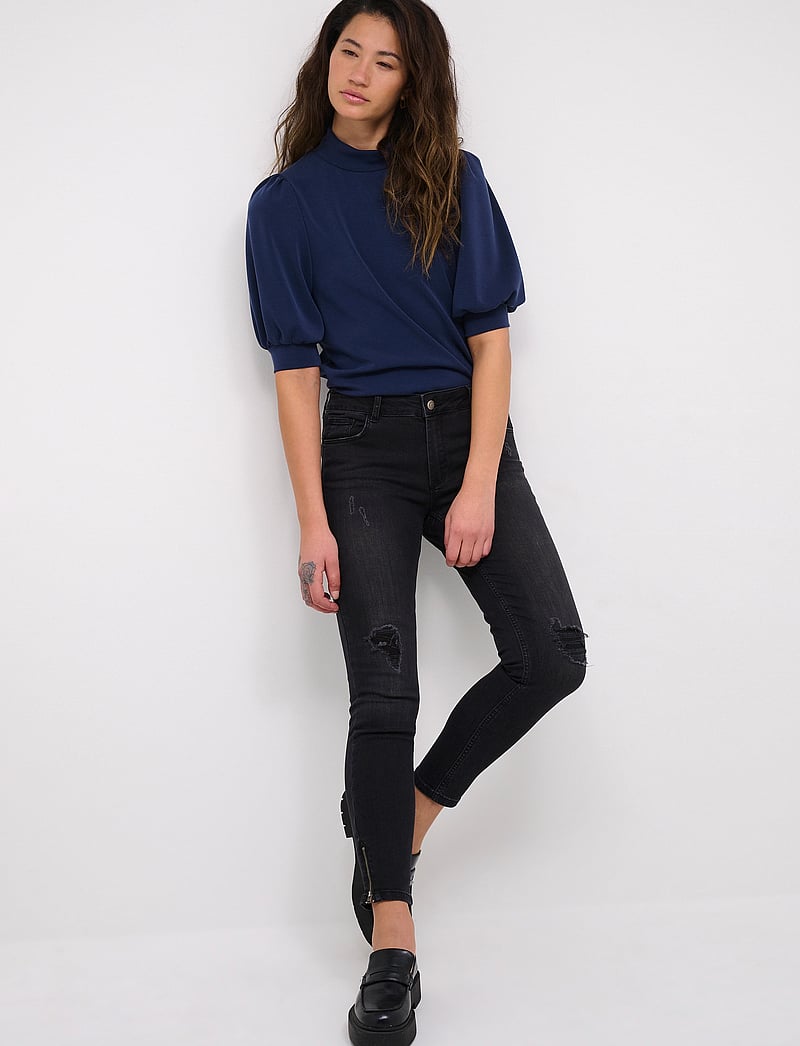 My Essential Wardrobe - 21 THE PUFF BLOUSE - kortärmade blusar - total eclipse - 3