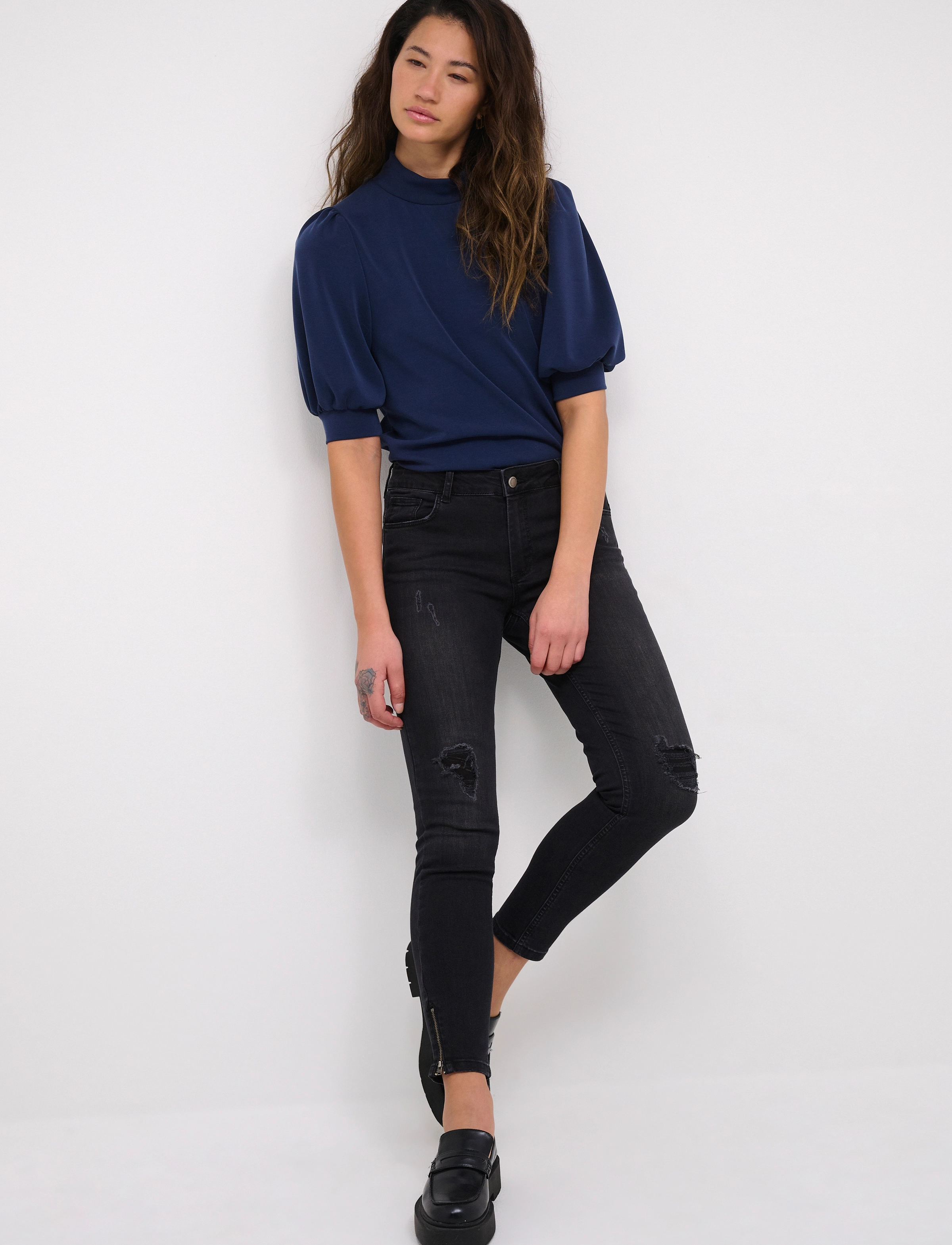 My Essential Wardrobe - 21 THE PUFF BLOUSE - kurzärmelige blusen - total eclipse - 3
