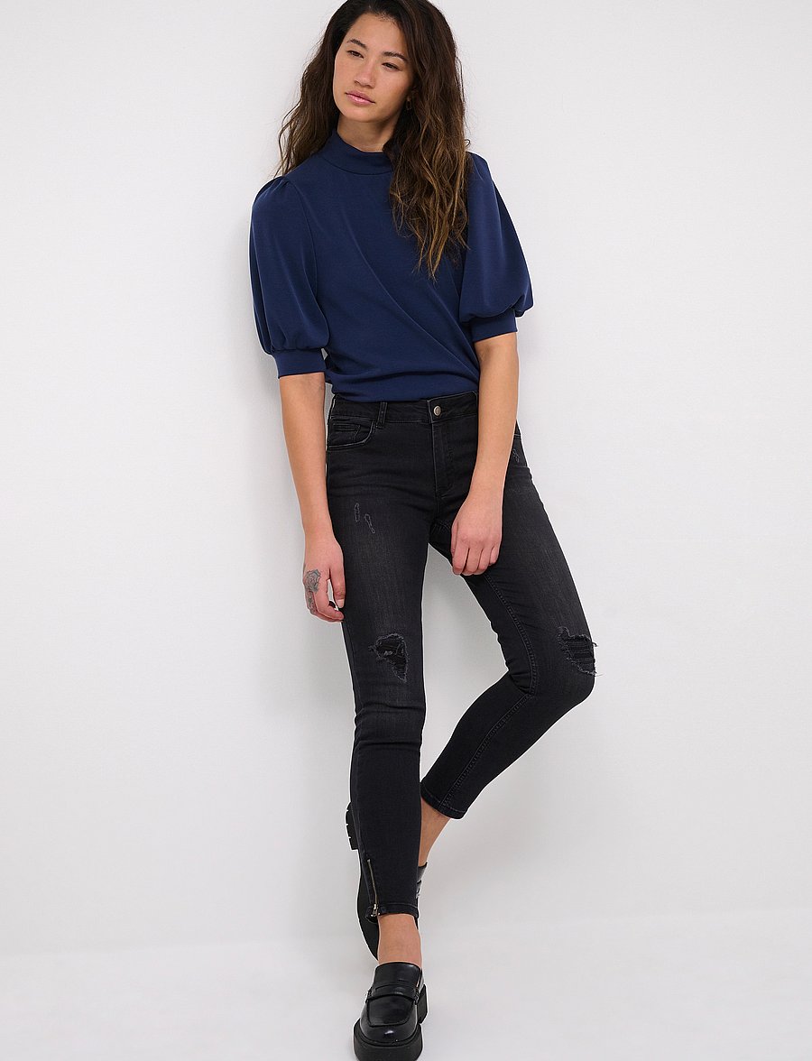 My Essential Wardrobe - 21 THE PUFF BLOUSE - kurzärmelige blusen - total eclipse - 3