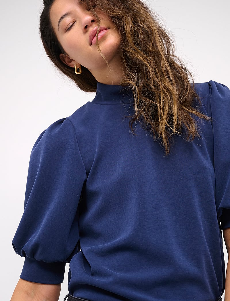 My Essential Wardrobe - 21 THE PUFF BLOUSE - kortärmade blusar - total eclipse - 5