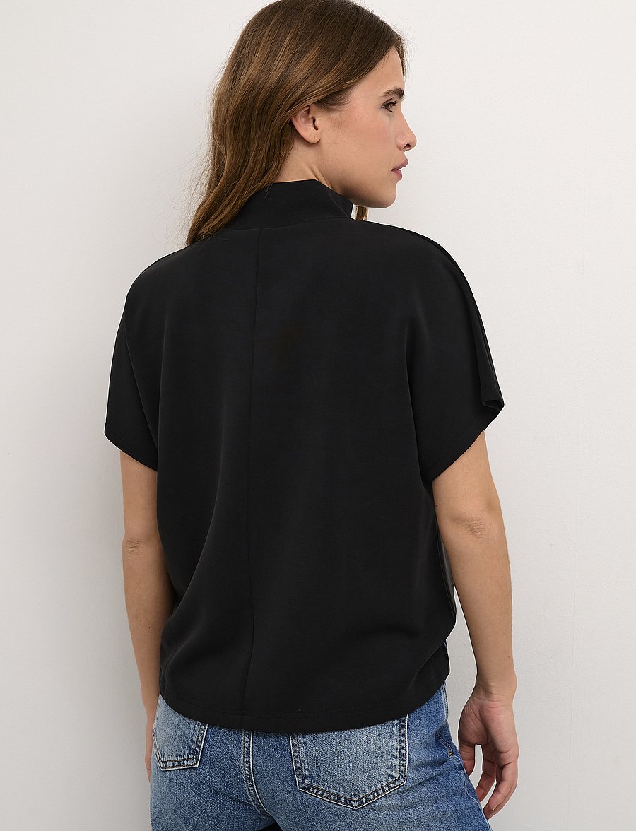 My Essential Wardrobe - MWElle Collar Blouse - kurzärmelige blusen - black - 4