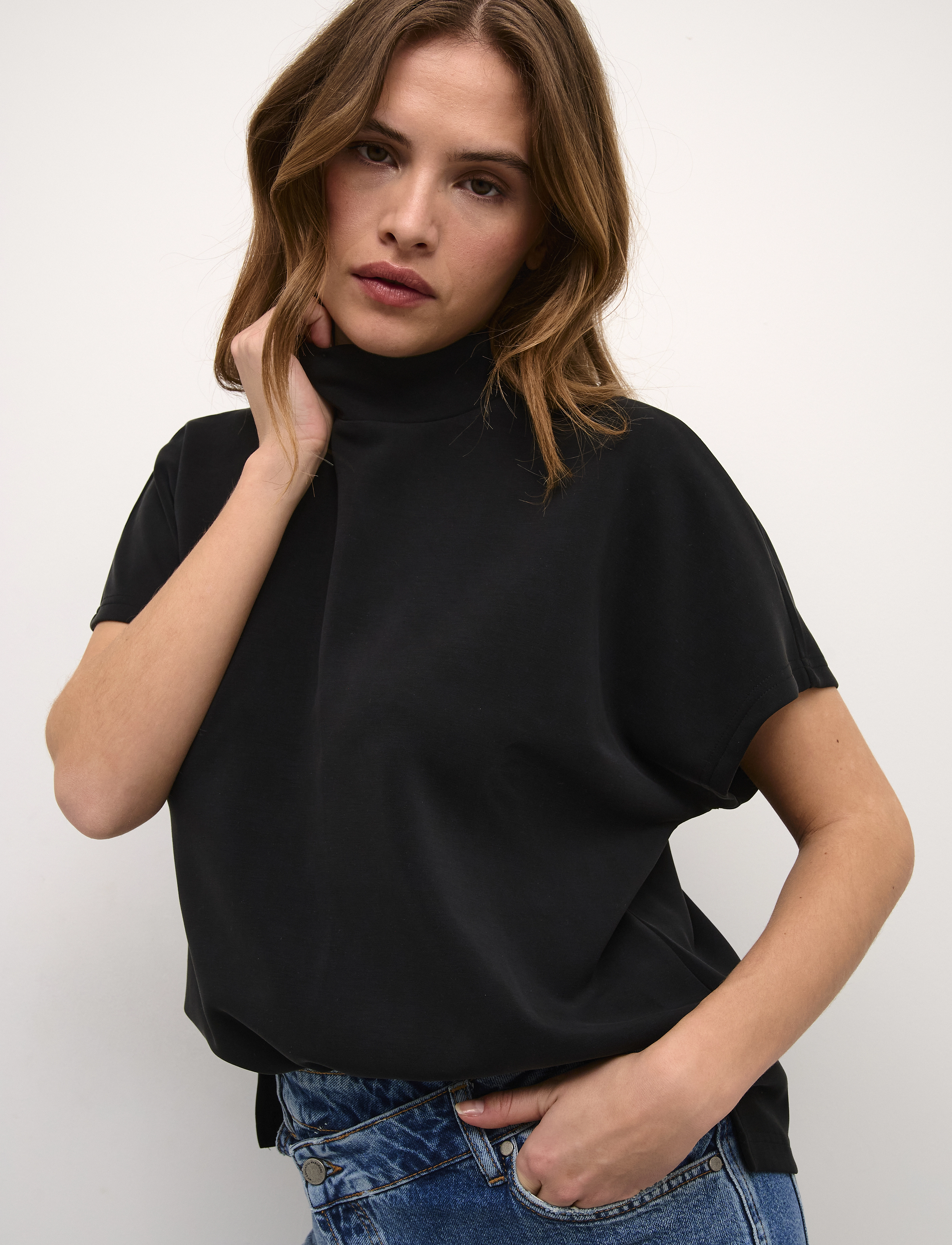 My Essential Wardrobe - MWElle Collar Blouse - kurzärmelige blusen - black - 5