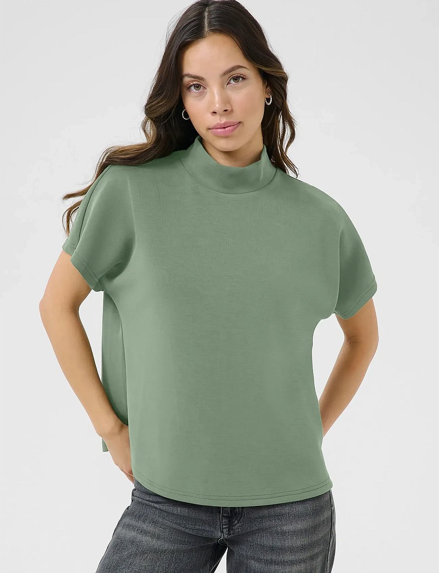 My Essential Wardrobe - MWElle Collar Blouse - kortärmade blusar - laurel wreath - 0