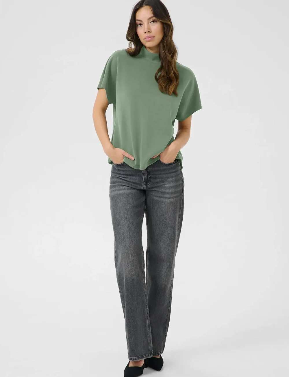 My Essential Wardrobe - MWElle Collar Blouse - kortärmade blusar - laurel wreath - 3