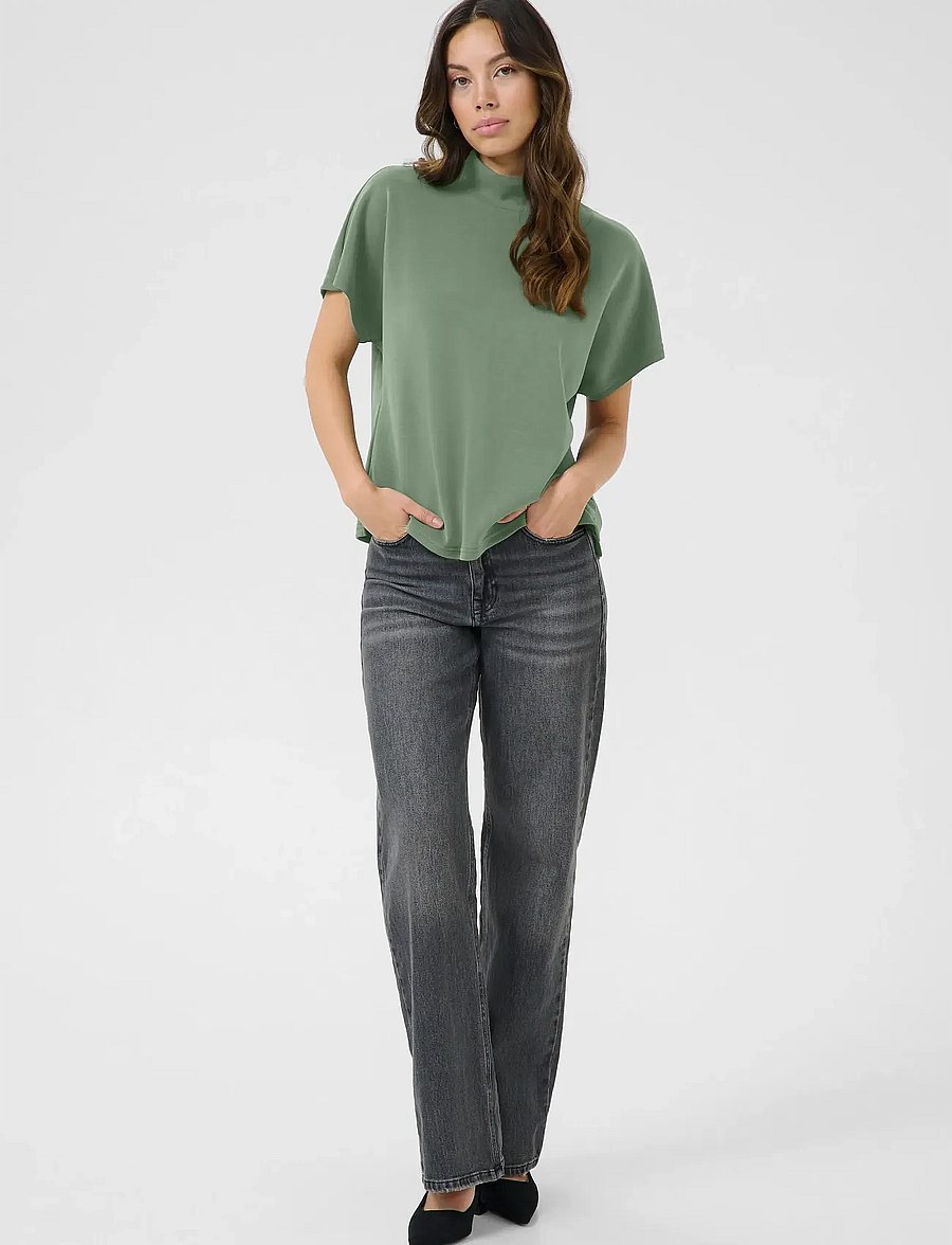 My Essential Wardrobe - MWElle Collar Blouse - kortärmade blusar - laurel wreath - 3