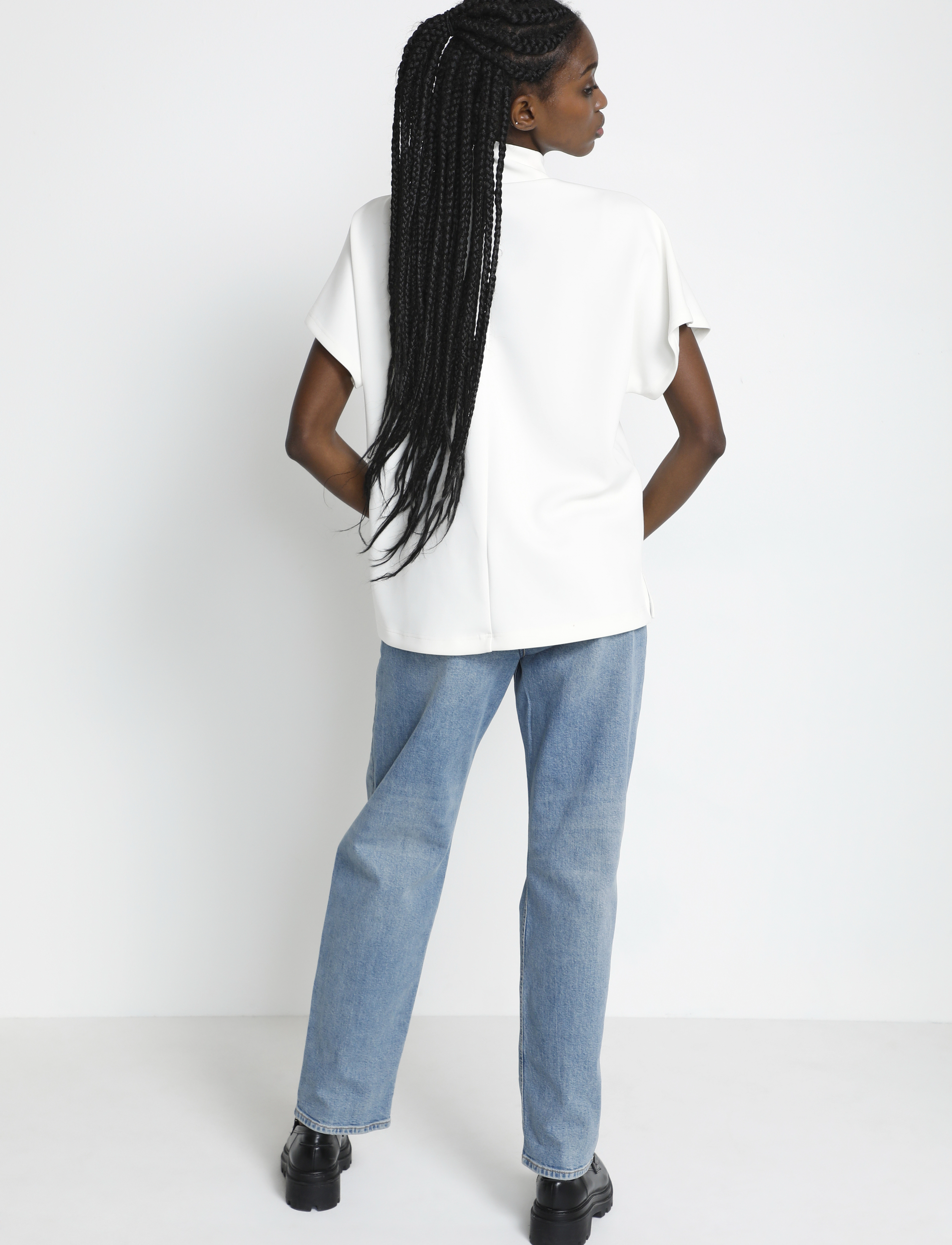 My Essential Wardrobe - MWElle Collar Blouse - kurzämlige blusen - snow white - 4