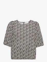 My Essential Wardrobe - MWMalia Blouse - long-sleeved blouses - black flower print - 0