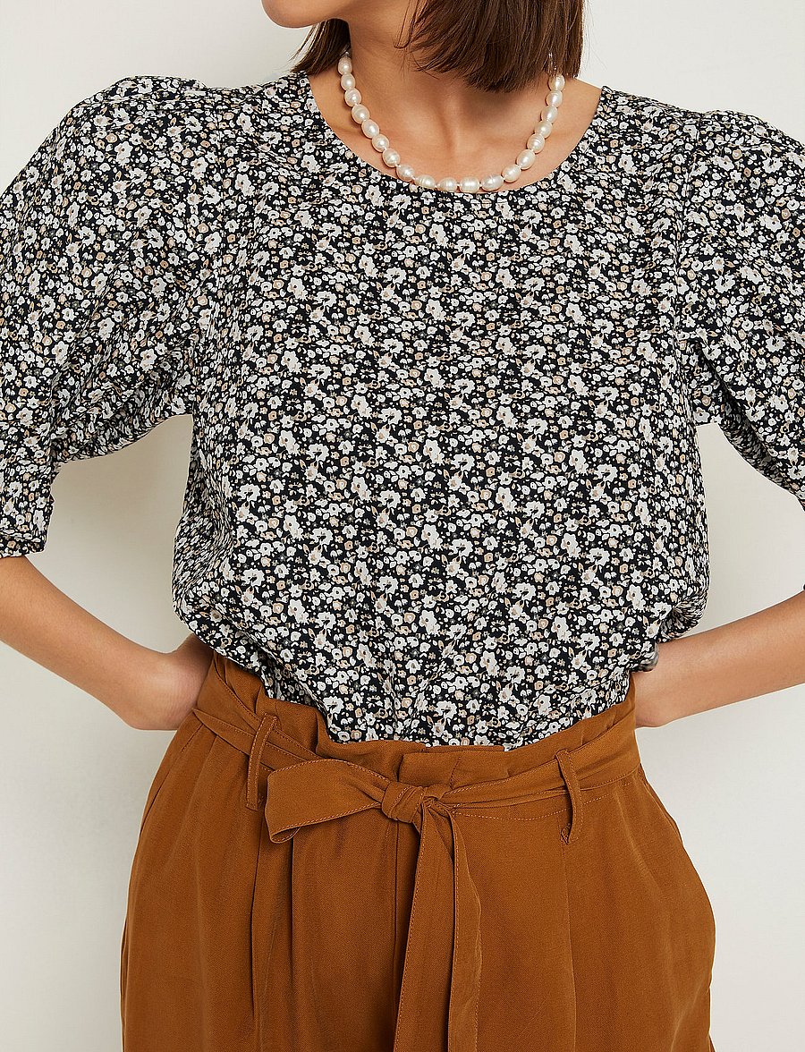 My Essential Wardrobe - MWMalia Blouse - langärmelige blusen - black flower print - 5