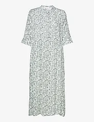 My Essential Wardrobe - MWShadow Flora Long Dress - midi dresses - shadow green flower - 0