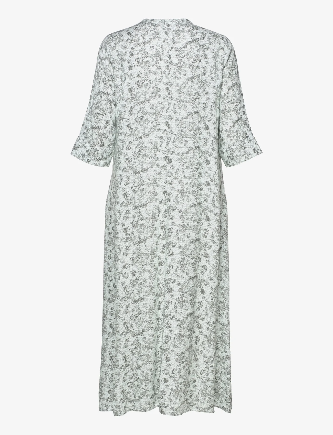 My Essential Wardrobe - MWShadow Flora Long Dress - midiklänningar - shadow green flower - 1