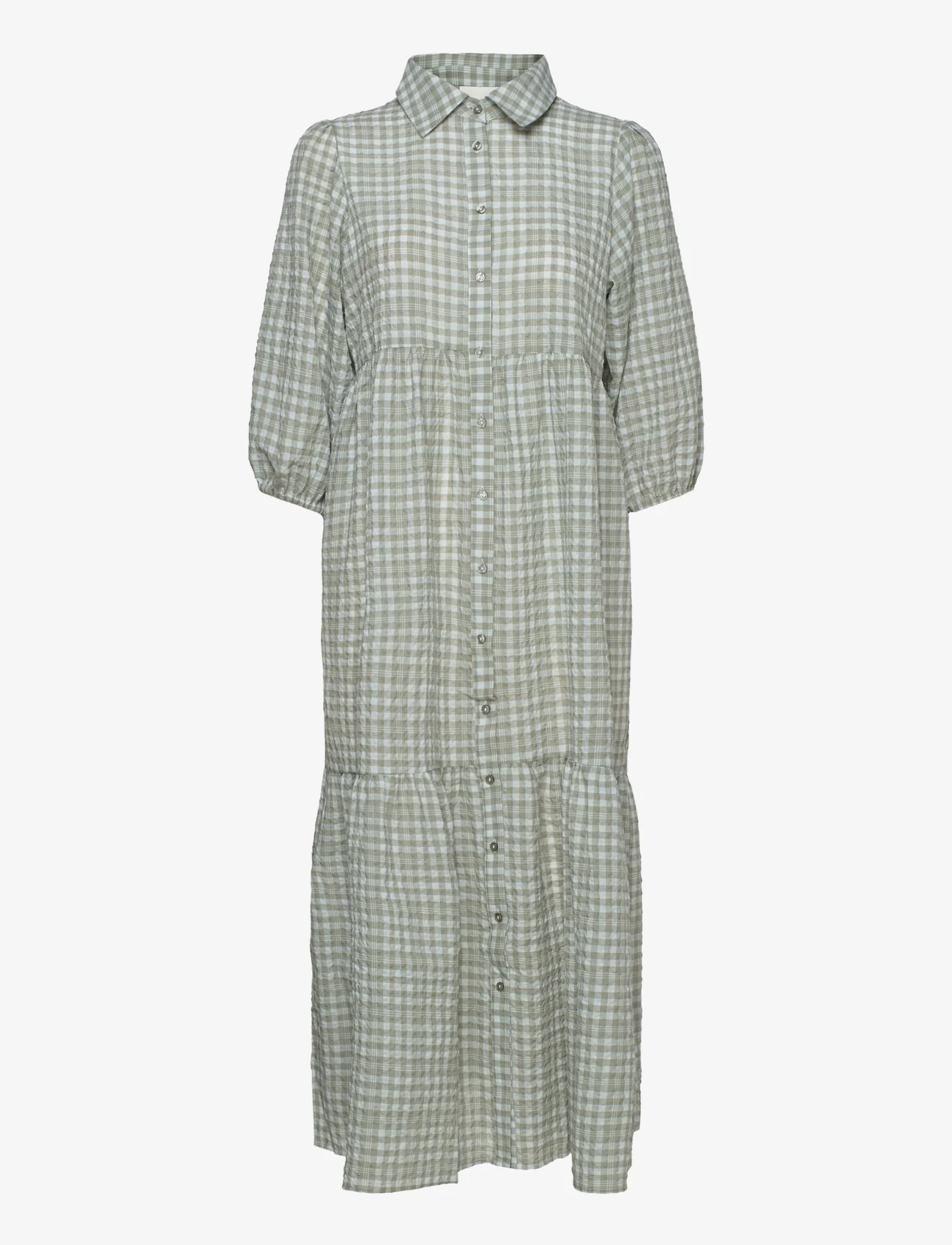My Essential Wardrobe - MWSally Long Dress - marškinių tipo suknelės - ice flow check - 0