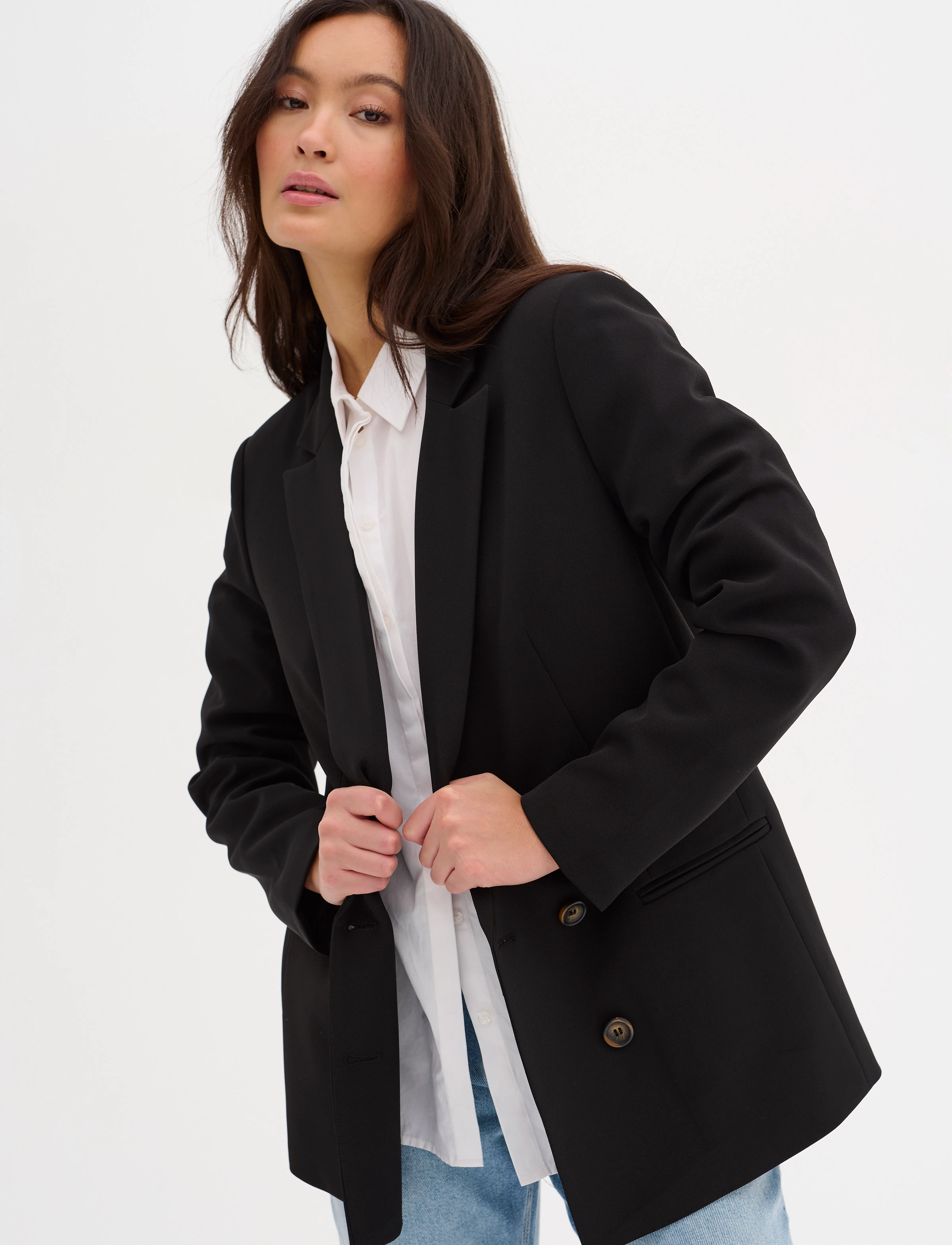 My Essential Wardrobe 27 The Tailored Blazer, 44, Schwarz - Double Breasted Frauen