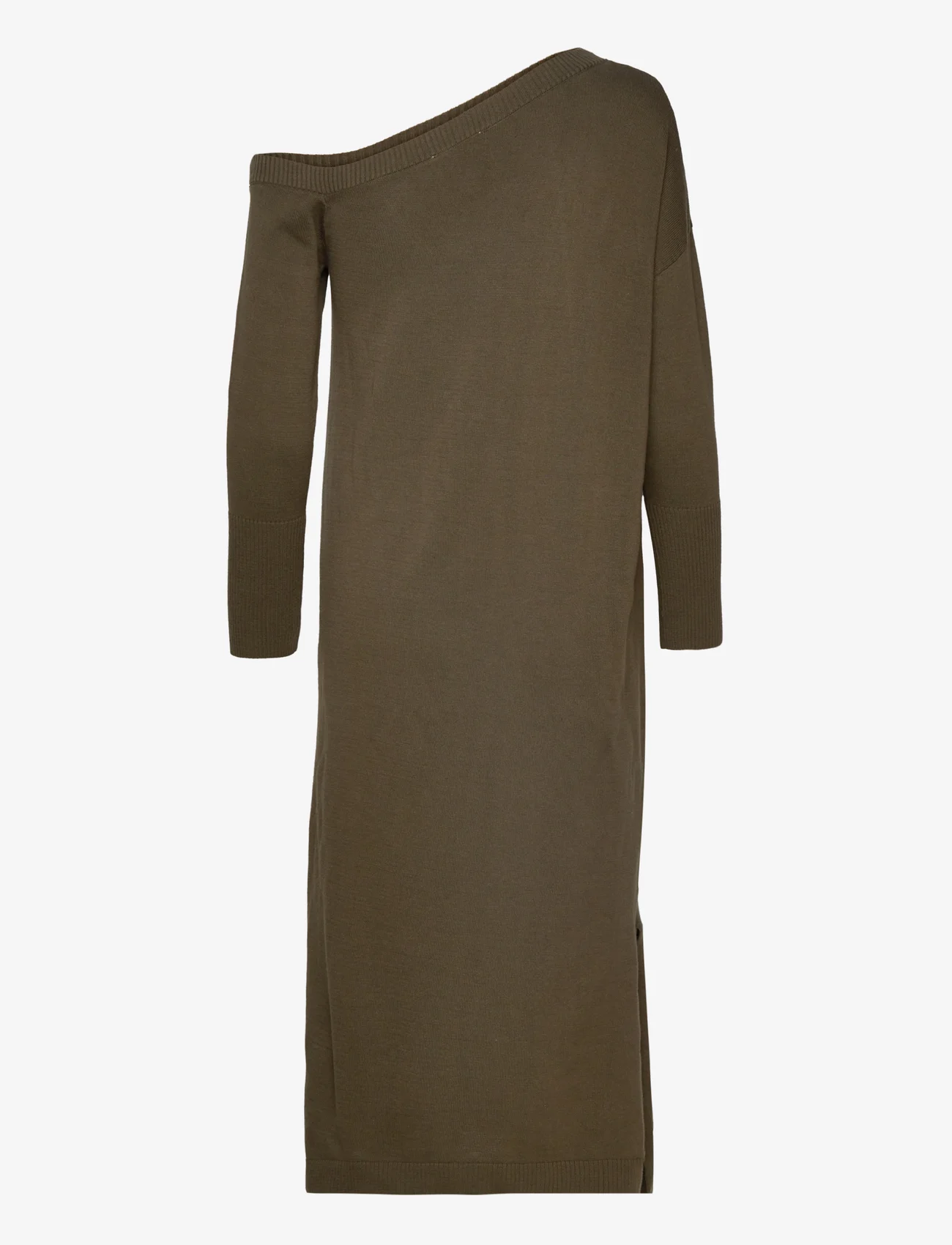 My Essential Wardrobe - LolaMW Cut Out Knit Dress - megztos suknelės - deep green - 1