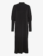 ElleMW Puff Long Dress - BLACK
