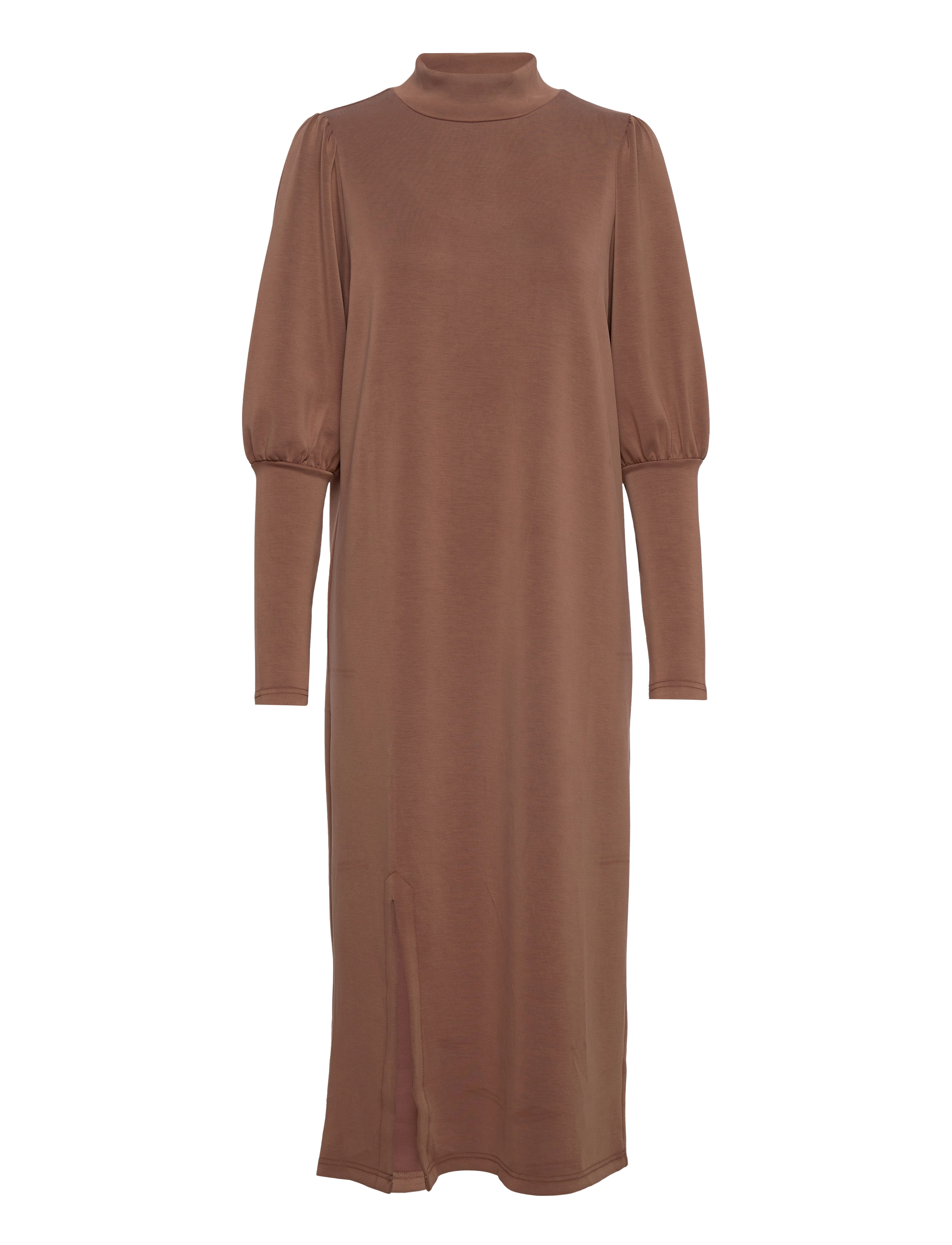 My Essential Wardrobe - ElleMW Puff Long Dress - midi kjoler - toffee brown washed - 0