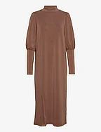 ElleMW Puff Long Dress - TOFFEE BROWN WASHED