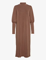My Essential Wardrobe - ElleMW Puff Long Dress - midi dresses - toffee brown washed - 0