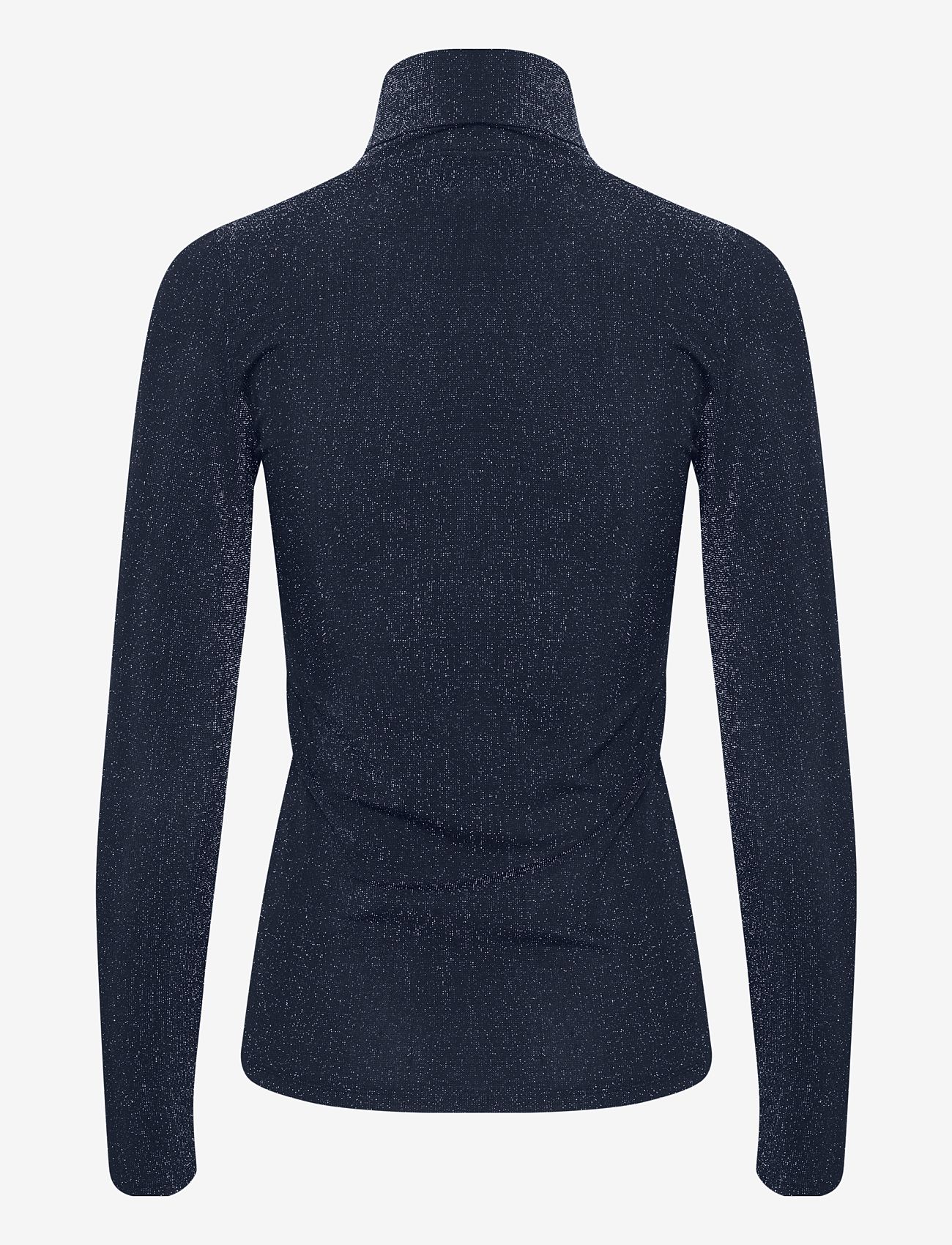 My Essential Wardrobe - HaperMW Rollneck Blouse - langærmede bluser - black w. blue - 1