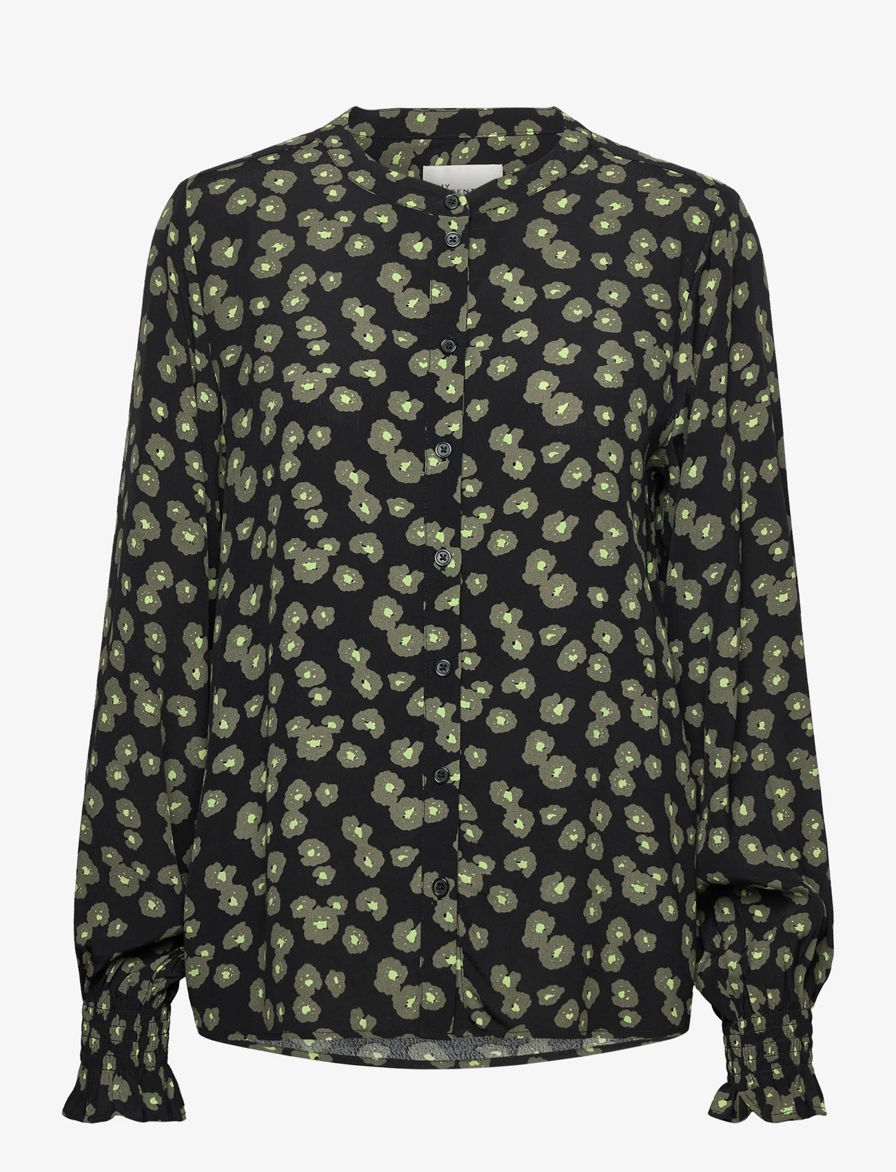 My Essential Wardrobe - MerleMW Shirt - long-sleeved blouses - dusty olive print - 0