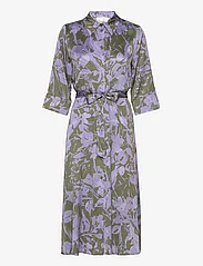 My Essential Wardrobe - MariaMW Long Shirt Dress - shirt dresses - languid lavender print - 0