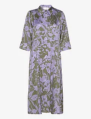 My Essential Wardrobe - MariaMW Long Shirt Dress - shirt dresses - languid lavender print - 2