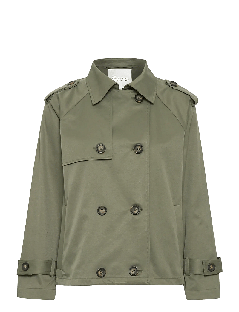 My Essential Wardrobe - MiraMW Short Trenchcoat - trenchcoats - dusty olive - 1