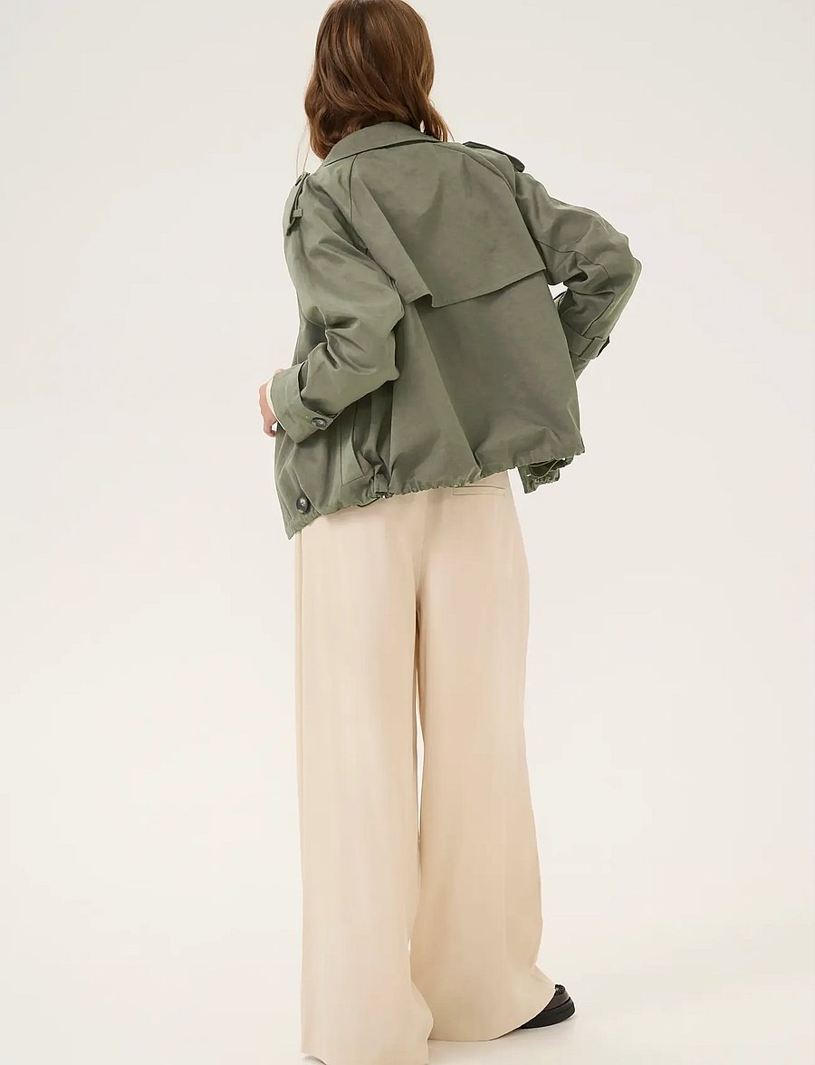 My Essential Wardrobe - MiraMW Short Trenchcoat - trenchcoats - dusty olive - 3