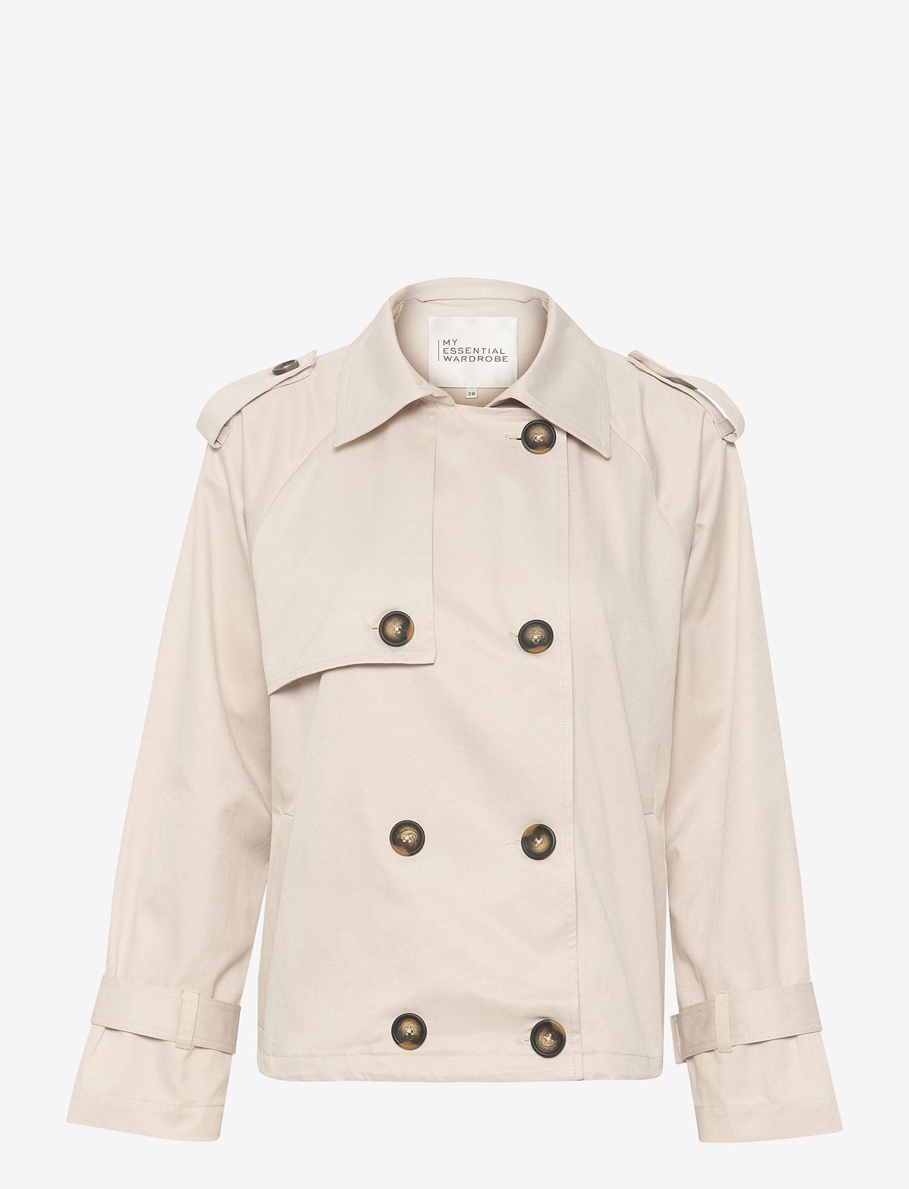 My Essential Wardrobe - MiraMW Short Trenchcoat - trench coats - oatmeal - 1