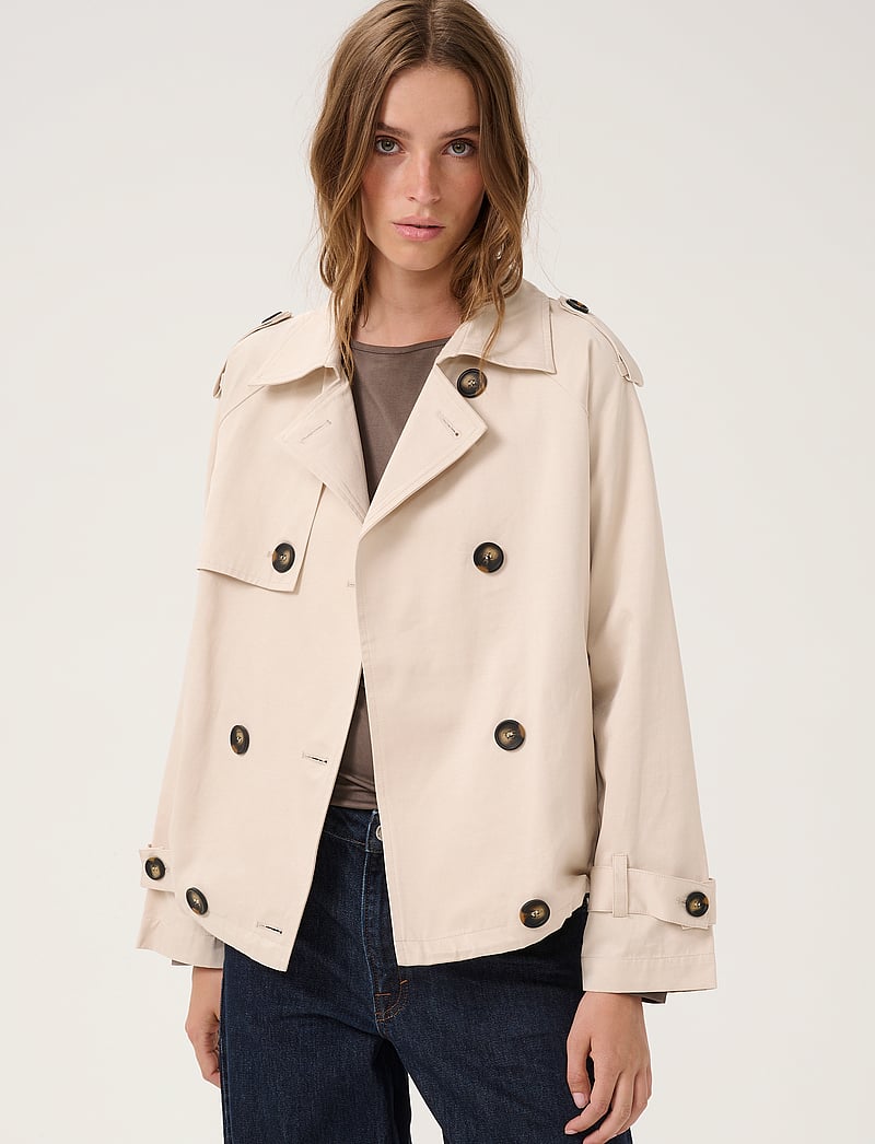 My Essential Wardrobe - MiraMW Short Trenchcoat - trenchcoats - oatmeal - 0