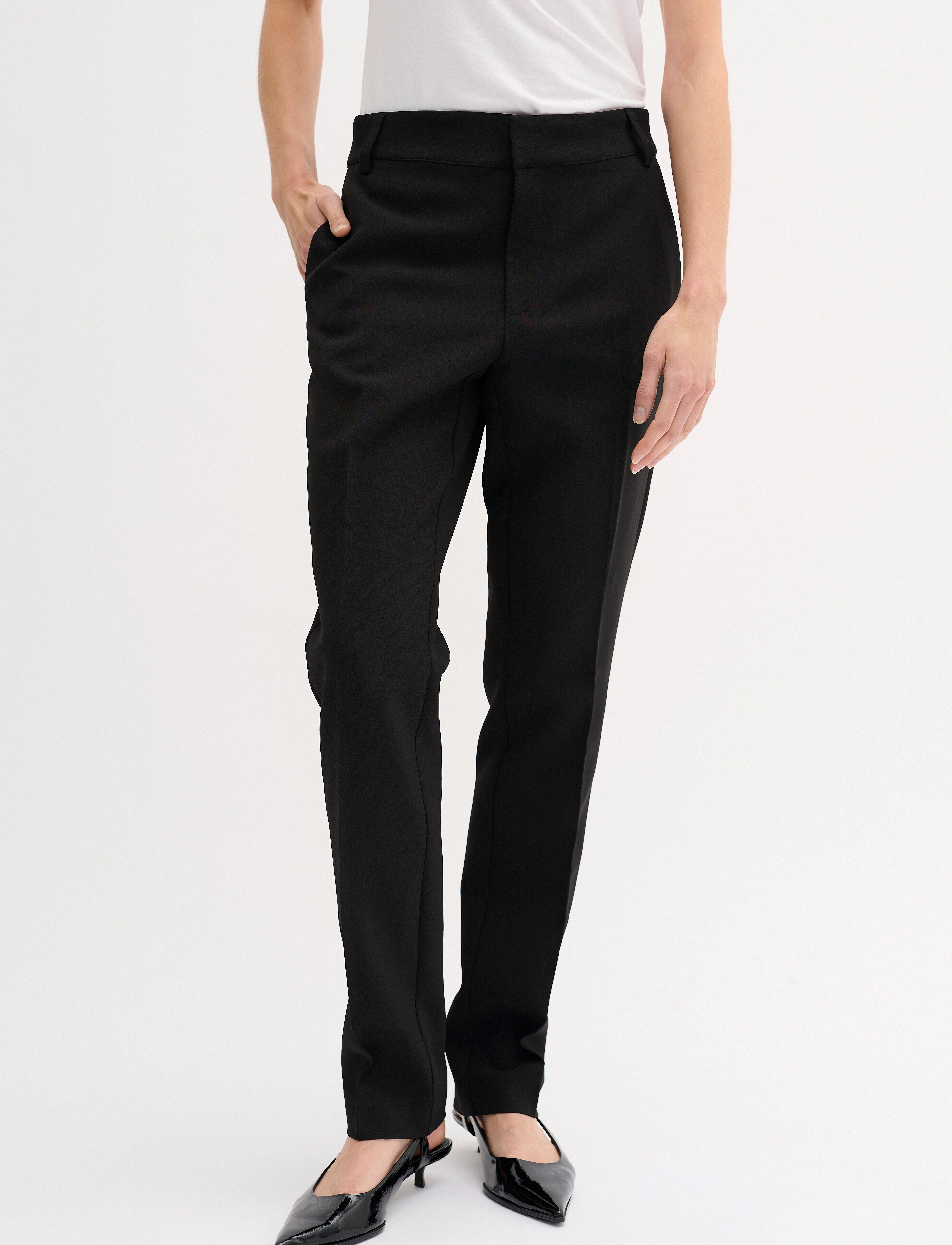 My Essential Wardrobe 26 THE TAILORED STRAIGHT PANT - Hosen - BLACK / black
