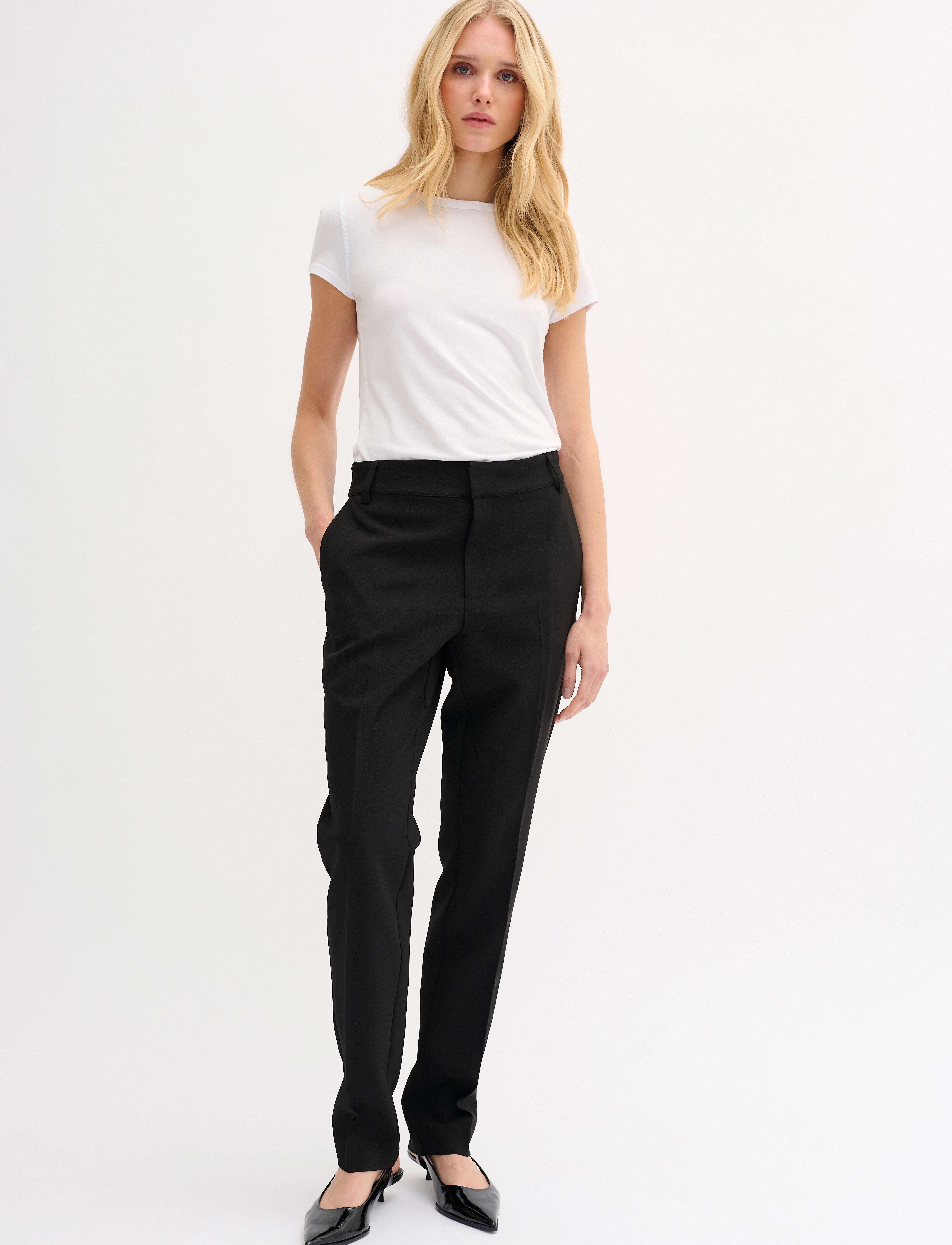 My Essential Wardrobe - 26 THE TAILORED STRAIGHT PANT - pantalons - black - 3