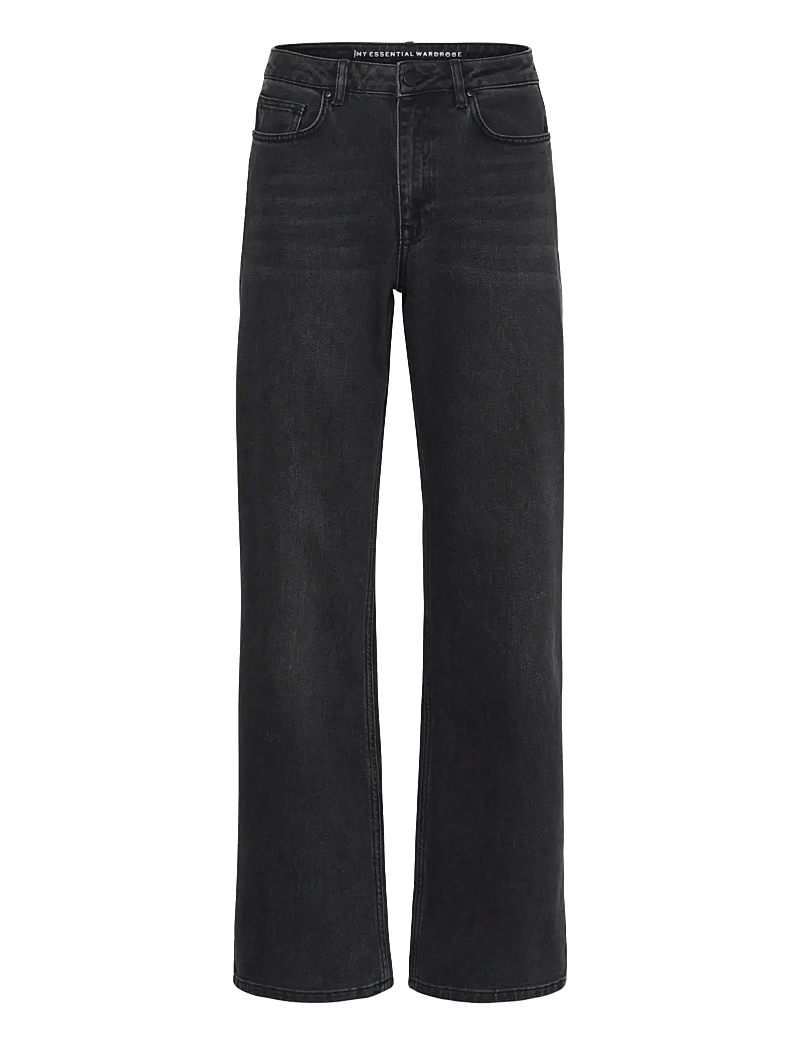 My Essential Wardrobe - 05 THE LOUIS 139 HIGH WIDE - hosen mit weitem bein - black retro wash - 1