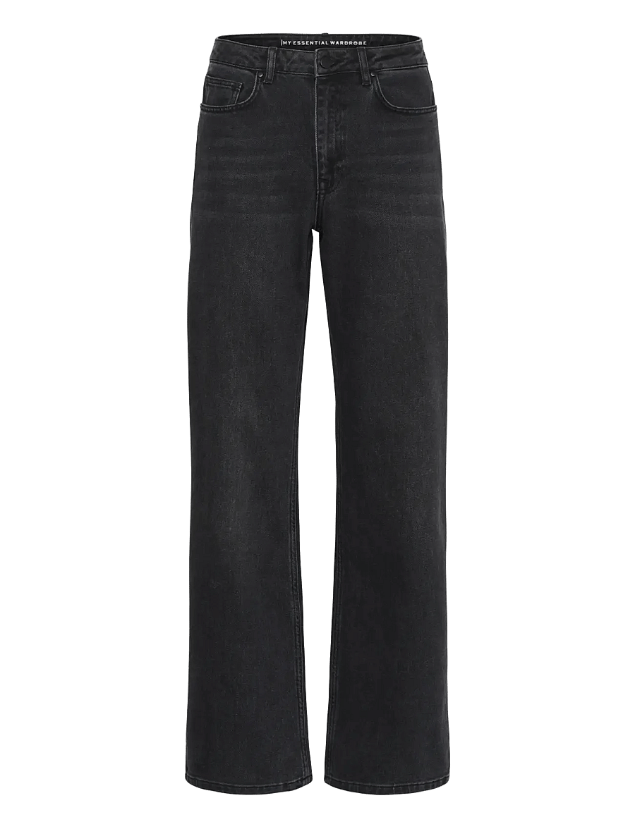 My Essential Wardrobe - JEANS WIDE 05 THE LOUIS 139 - hosen mit weitem bein - black retro wash - 1