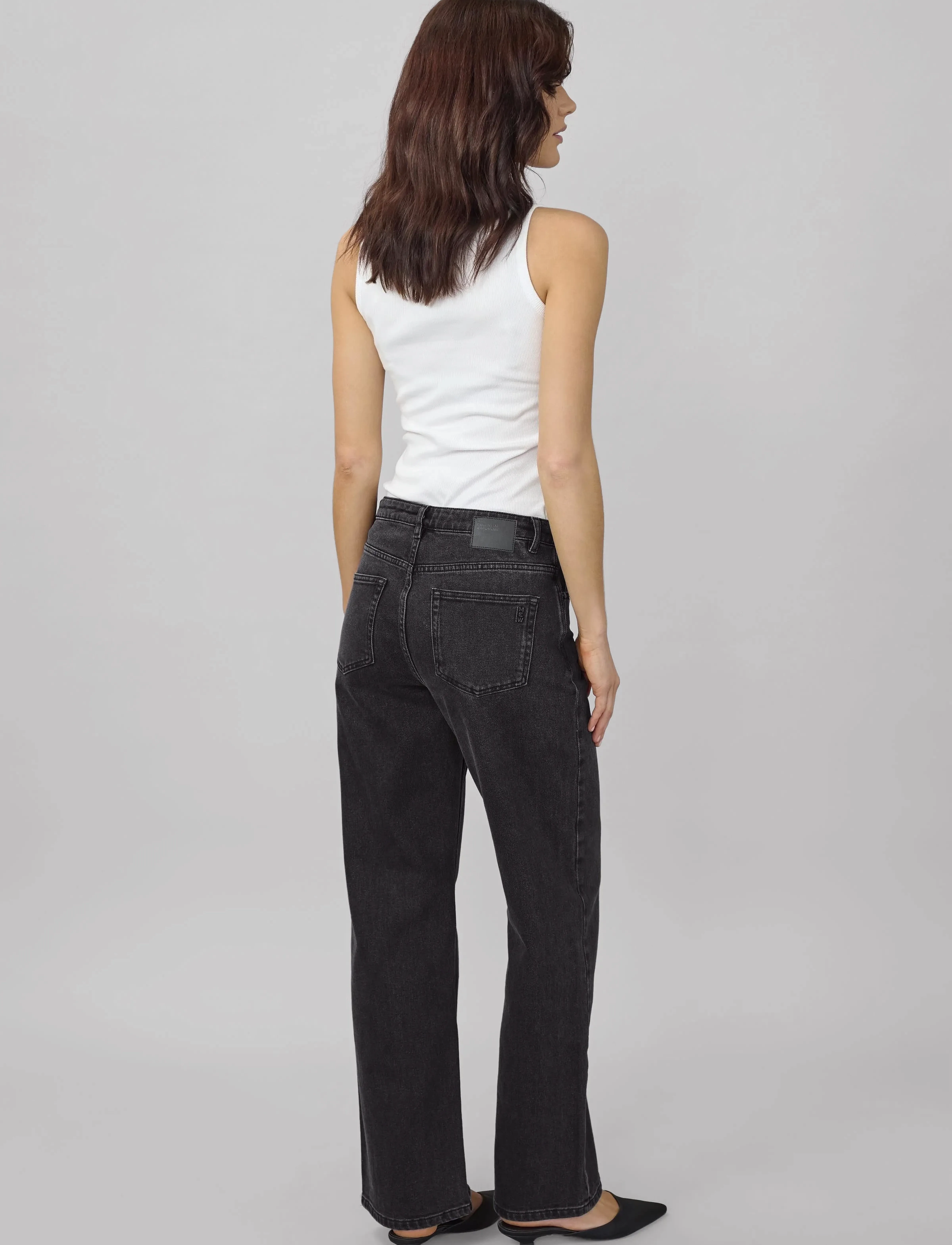 My Essential Wardrobe - JEANS WIDE 05 THE LOUIS 139 - hosen mit weitem bein - black retro wash - 4