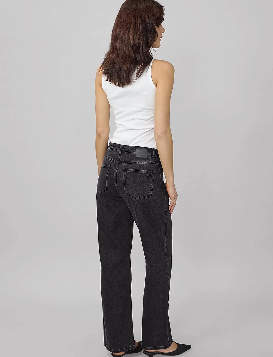 My Essential Wardrobe - JEANS WIDE 05 THE LOUIS 139 - hosen mit weitem bein - black retro wash - 4