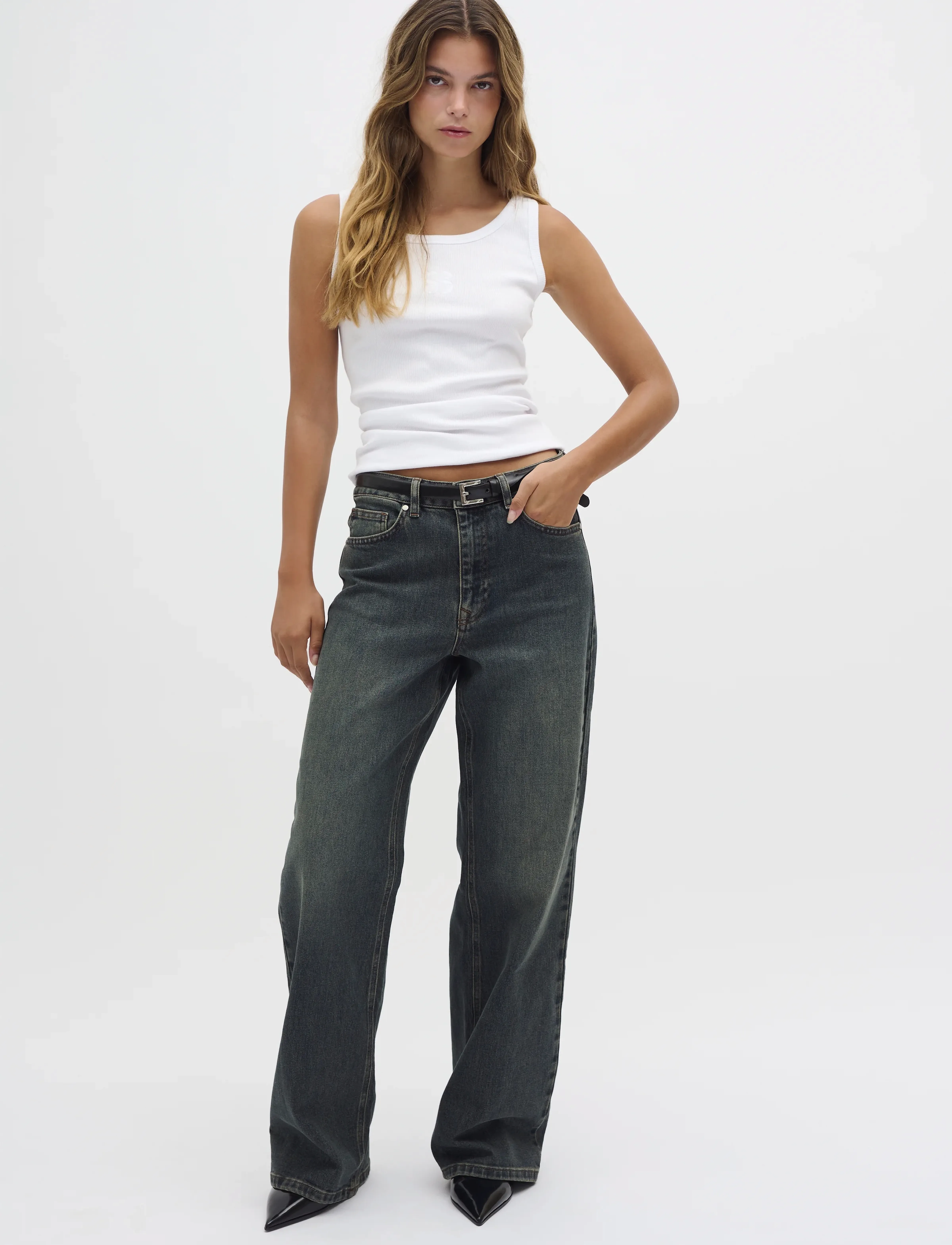 My Essential Wardrobe - JEANS WIDE 05 THE LOUIS 139 - hosen mit weitem bein - dark blue dirty wash - 3