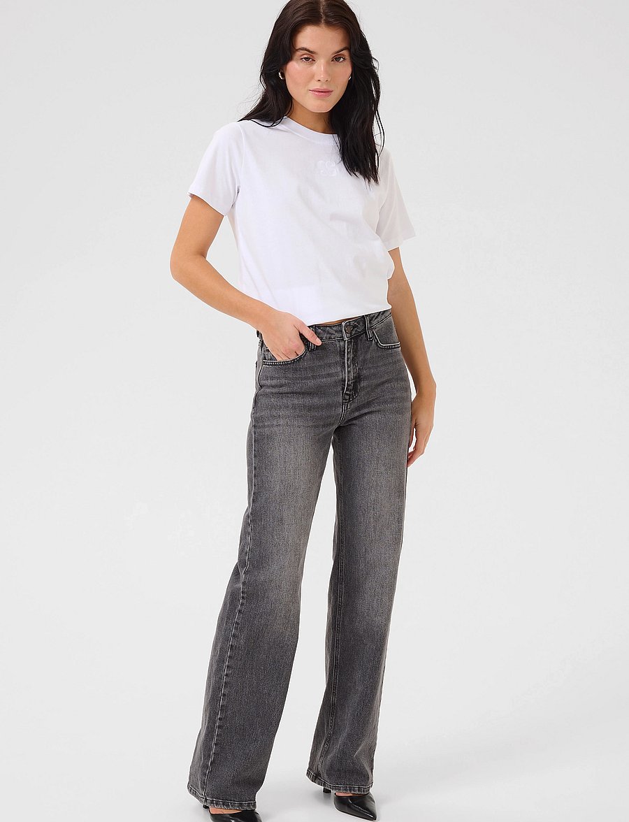 My Essential Wardrobe - JEANS WIDE 05 THE LOUIS 139 - hosen mit weitem bein - dark grey retro wash - 3