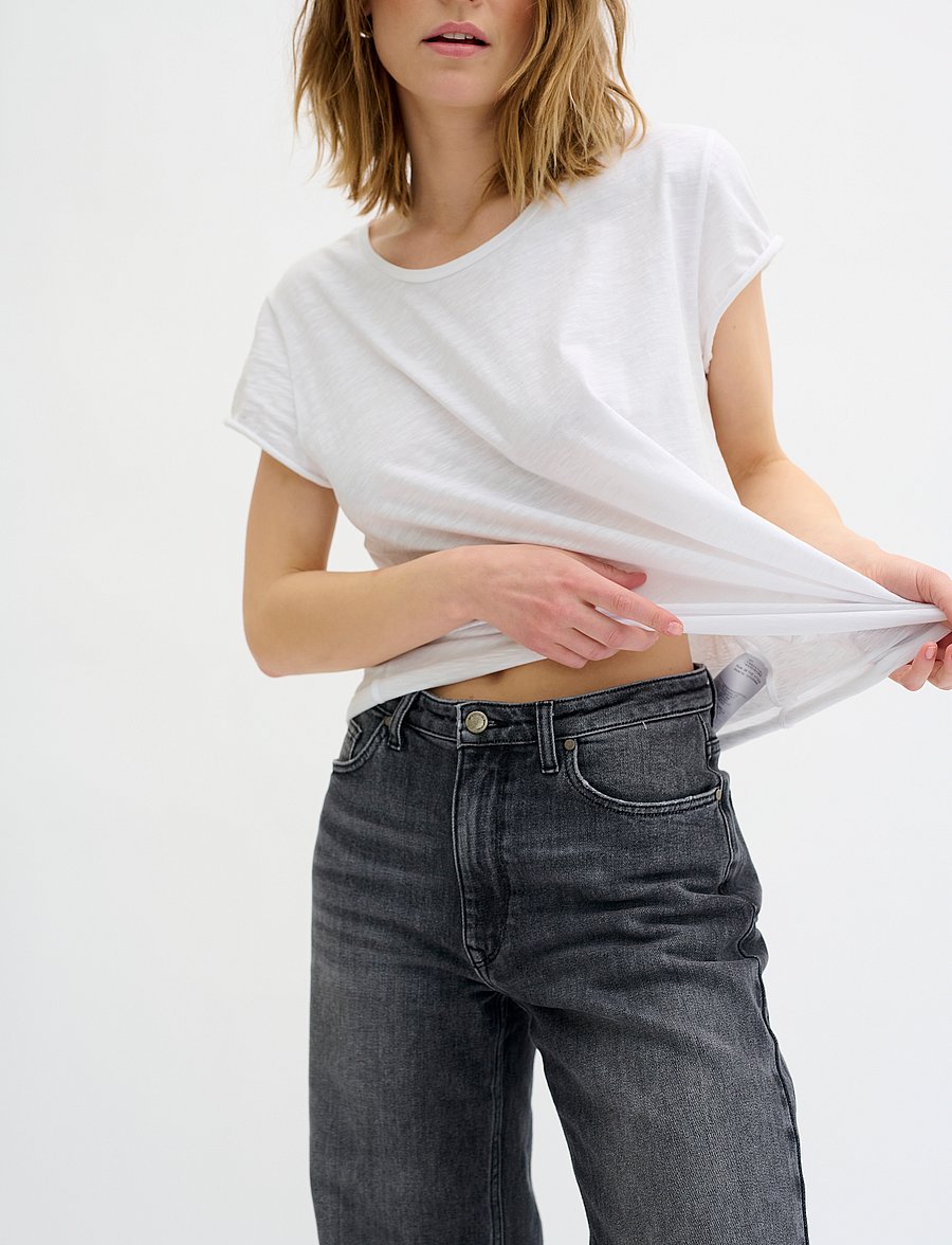My Essential Wardrobe - JEANS WIDE 05 THE LOUIS 139 - hosen mit weitem bein - dark grey retro wash - 5
