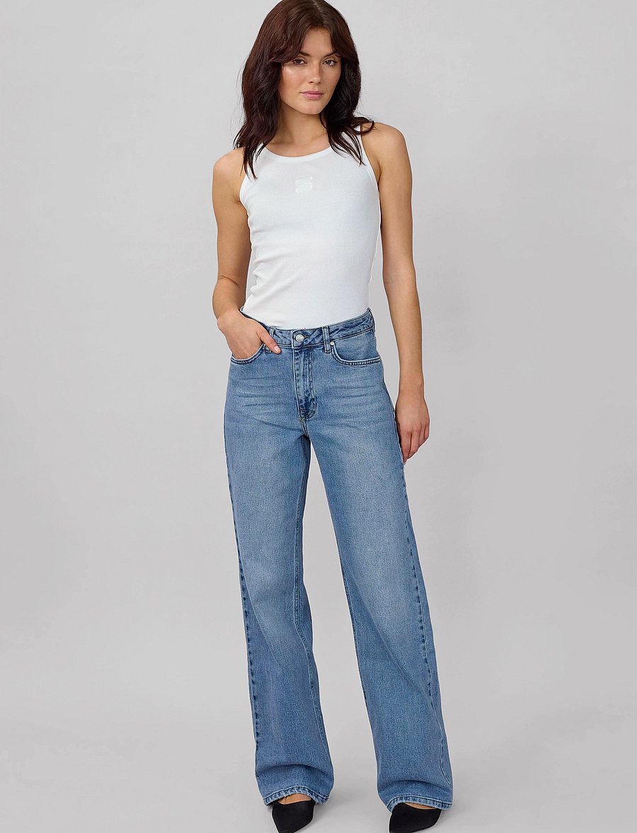My Essential Wardrobe - JEANS WIDE 05 THE LOUIS 139 - hosen mit weitem bein - medium blue retro wash - 3
