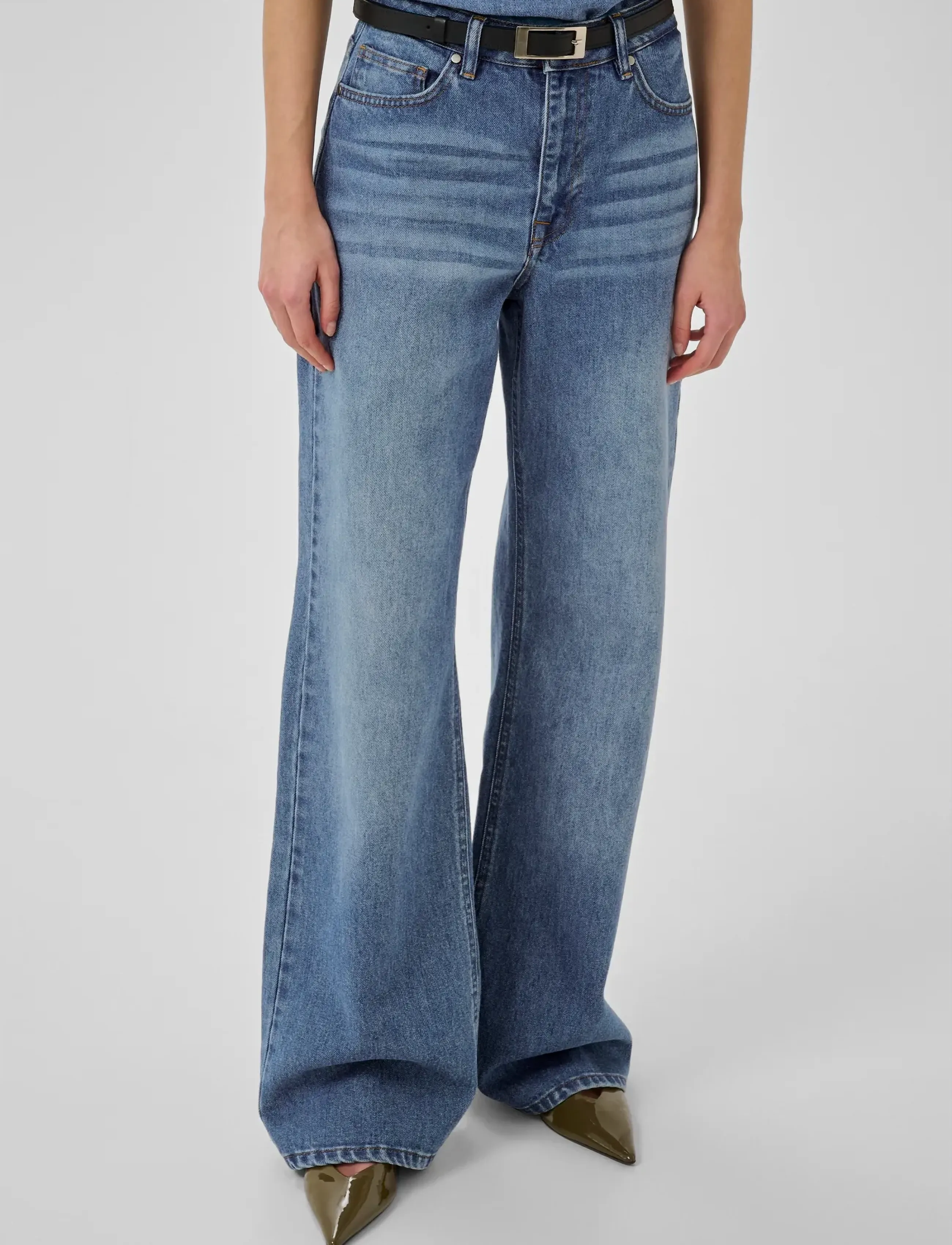 My Essential Wardrobe JEANS WIDE 05 THE LOUIS 139 - Transitional Layering - MEDIUM BLUE WASH / blue