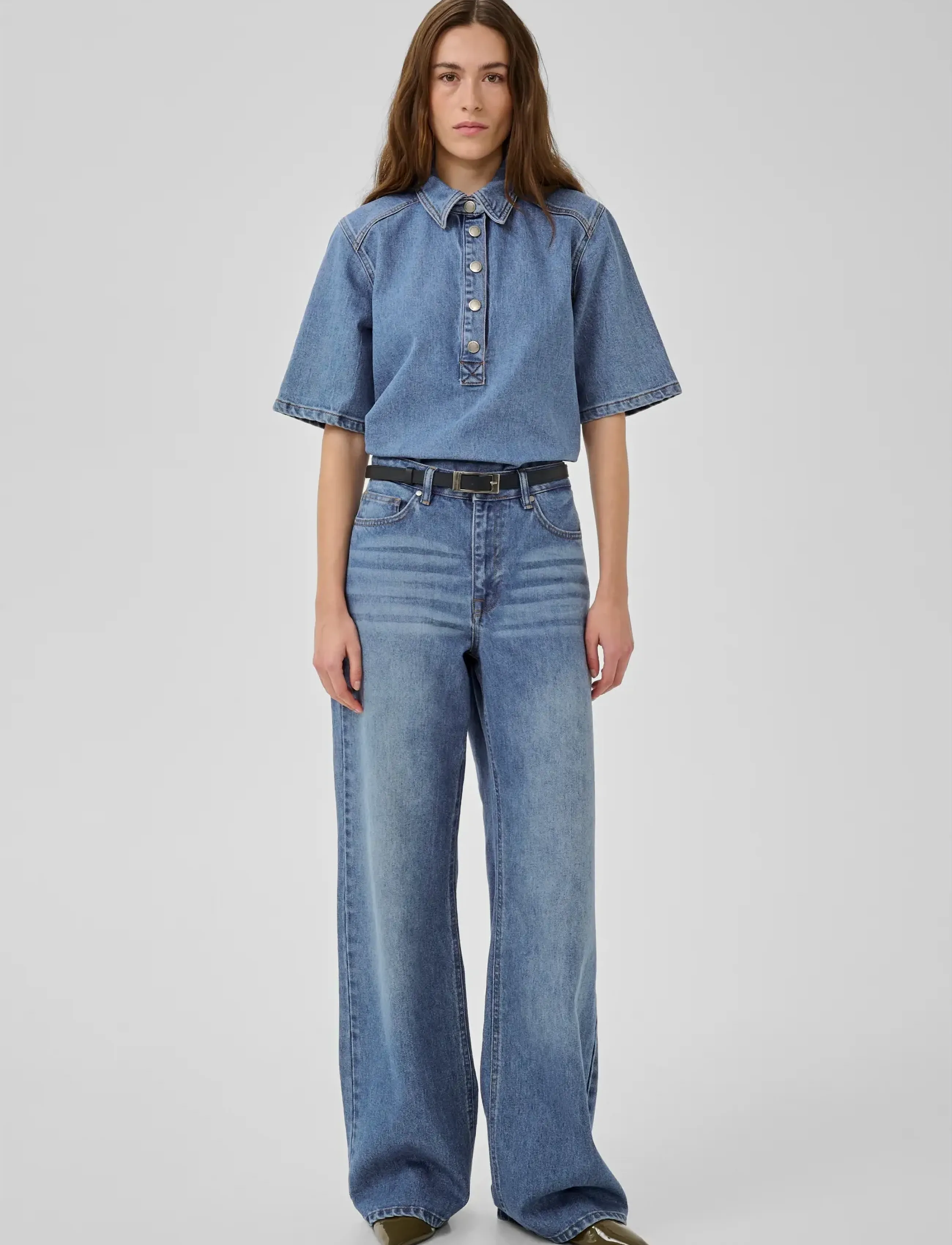 My Essential Wardrobe - JEANS WIDE 05 THE LOUIS 139 - platūs džinsai - medium blue wash - 3