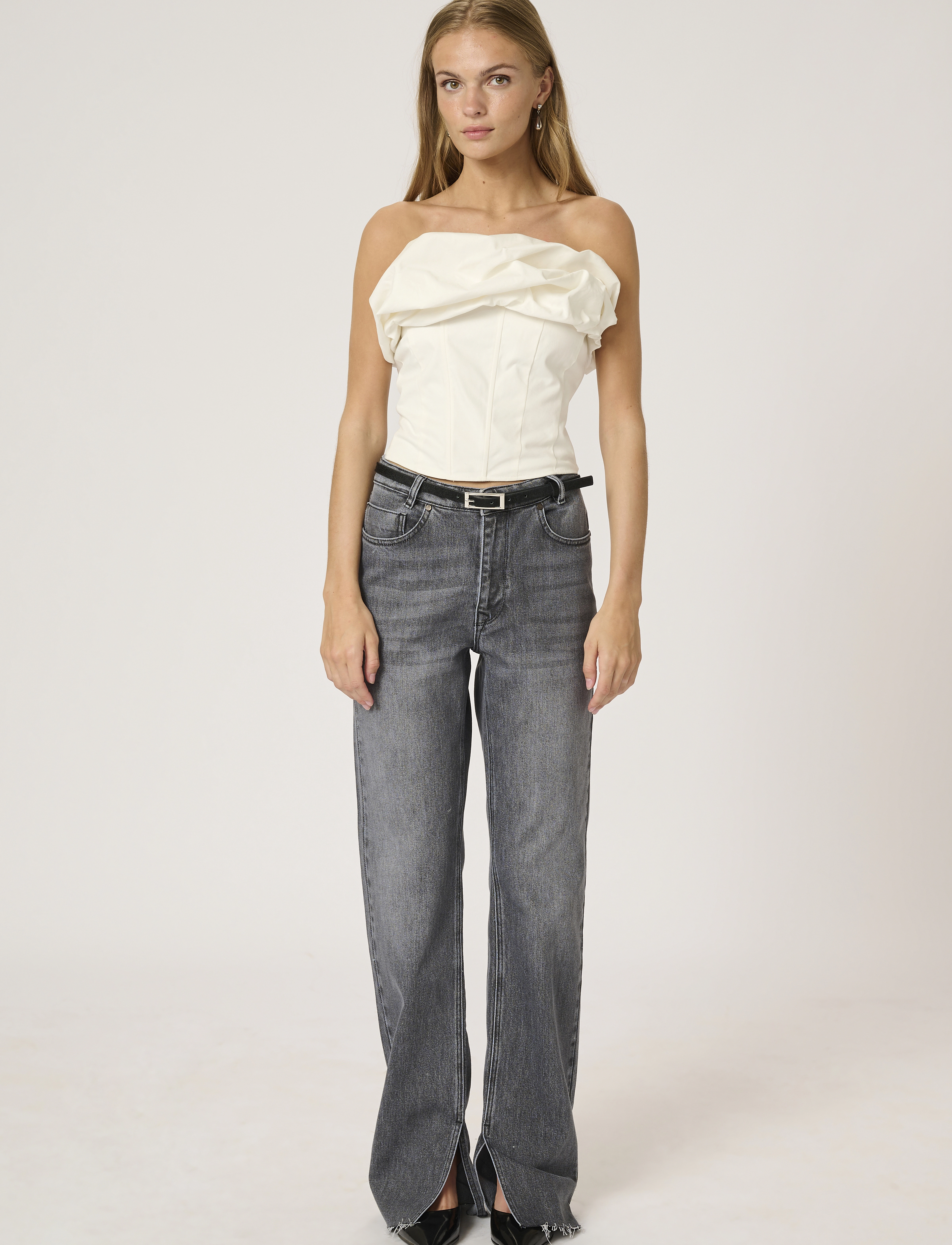 My Essential Wardrobe - DaisyMW 139 High Straight Slit - straight jeans - dark grey retro wash - 3