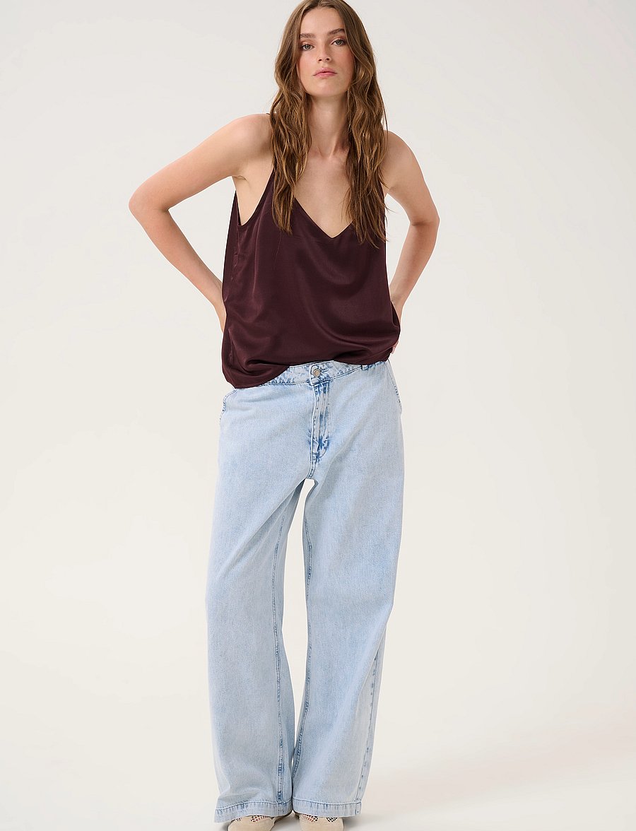 My Essential Wardrobe - MaloMW 143 Wide Y - hosen mit weitem bein - light blue wash - 3