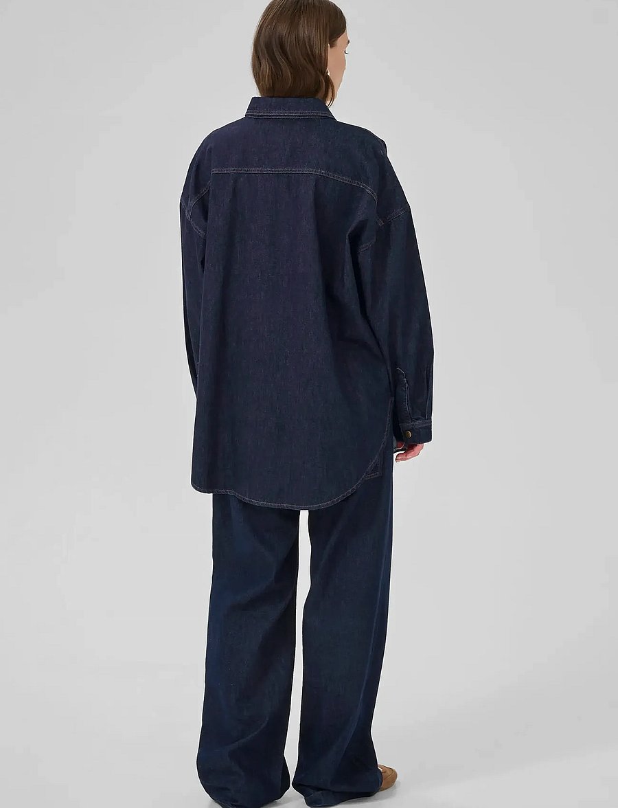 My Essential Wardrobe - MaloMW 143 Shirt - džinsiniai marškiniai - dark blue un-wash - 4